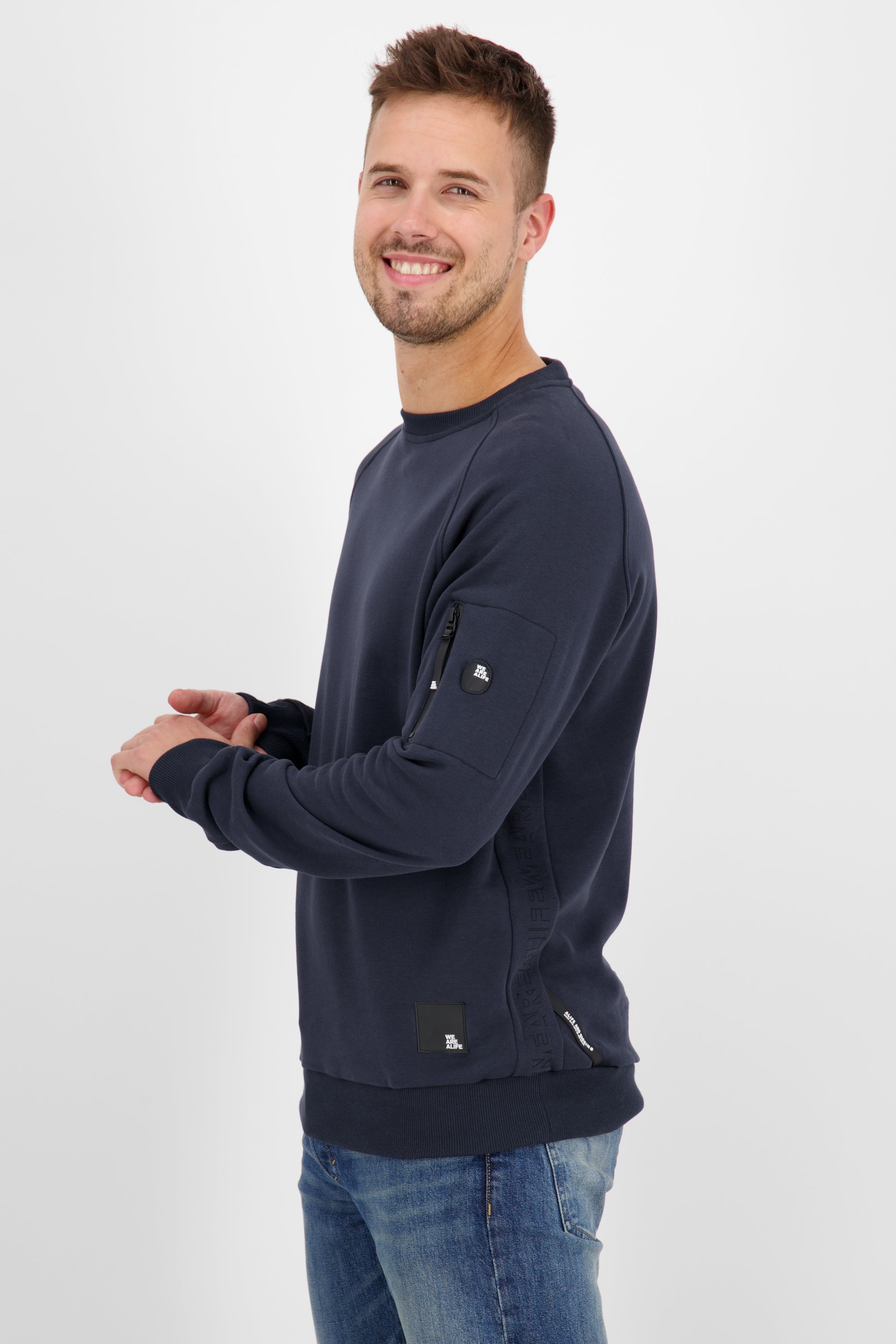 VinnAK A Sweatshirt mit Tasche Dunkelblau