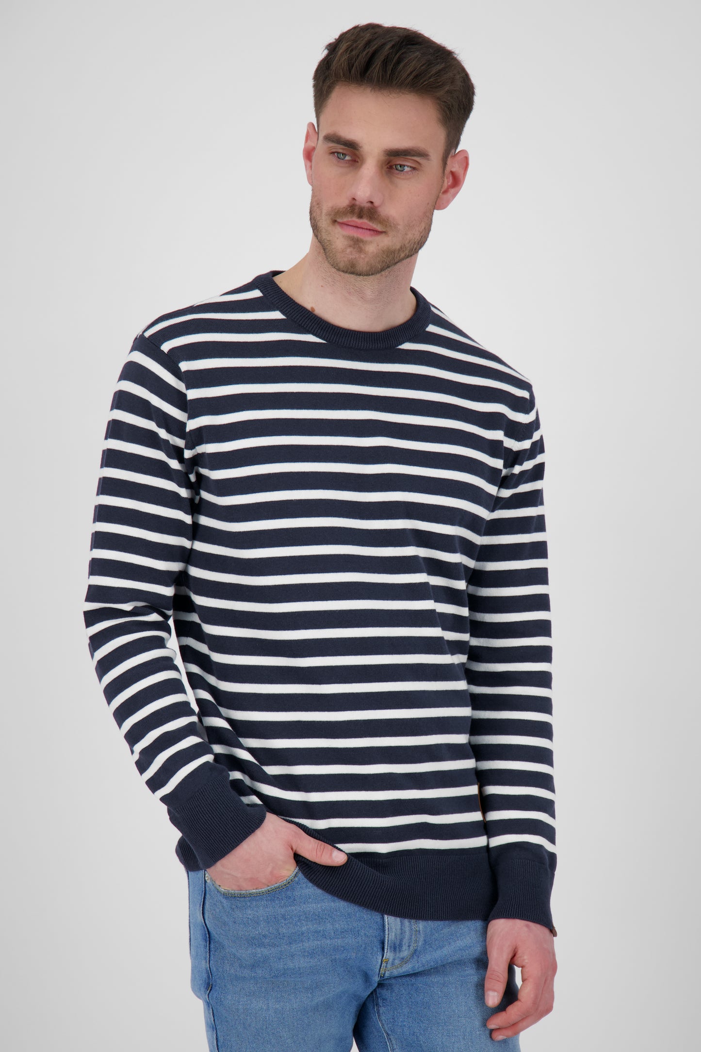 Strickpullover Herren ValentinAK für trendbewusste Männer Dunkelblau