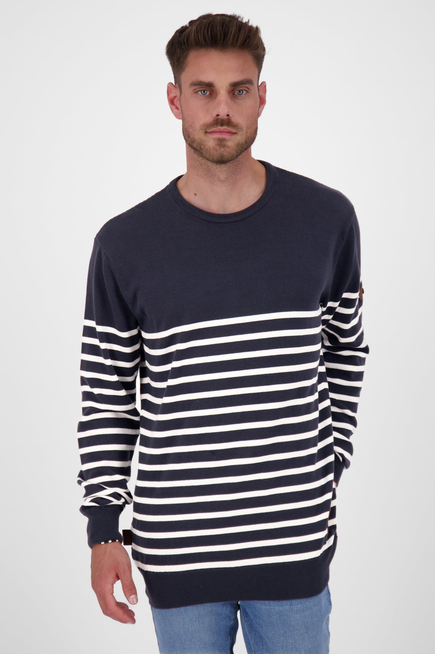 Herren Strickpullover ValentinAK B im maritimen Design Dunkelblau
