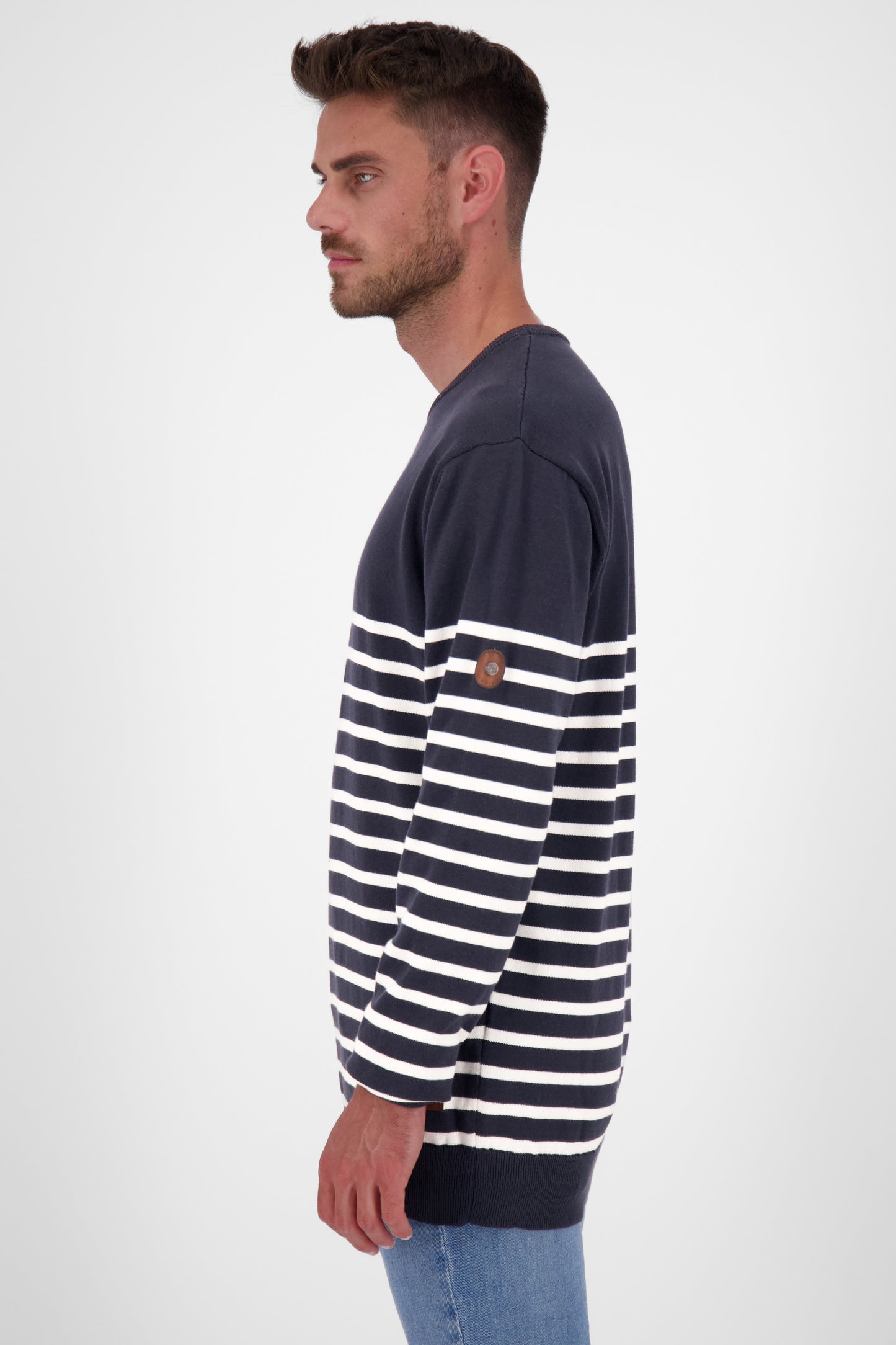 Herren Strickpullover ValentinAK B im maritimen Design Dunkelblau