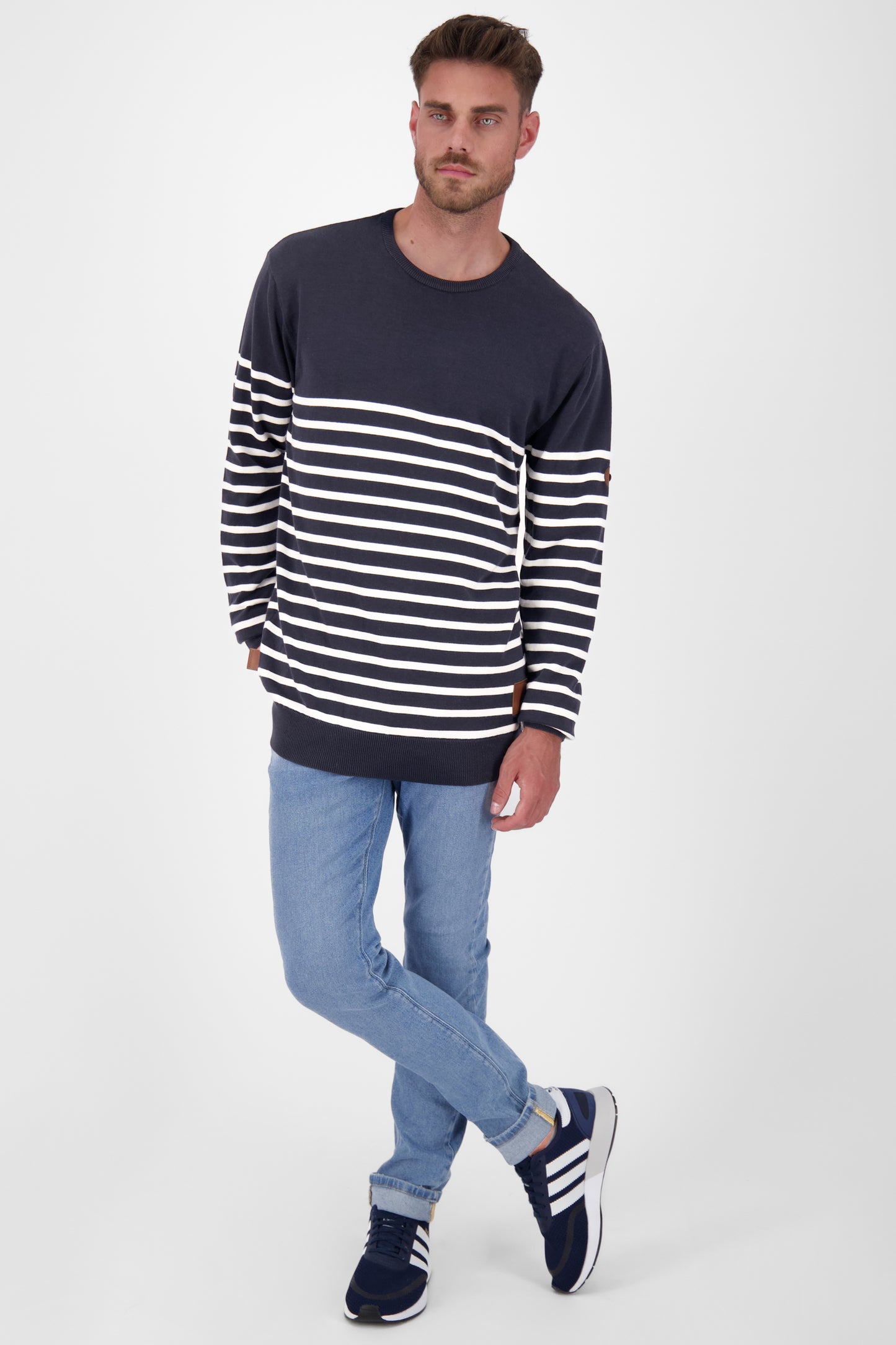 Herren Strickpullover ValentinAK B im maritimen Design Dunkelblau
