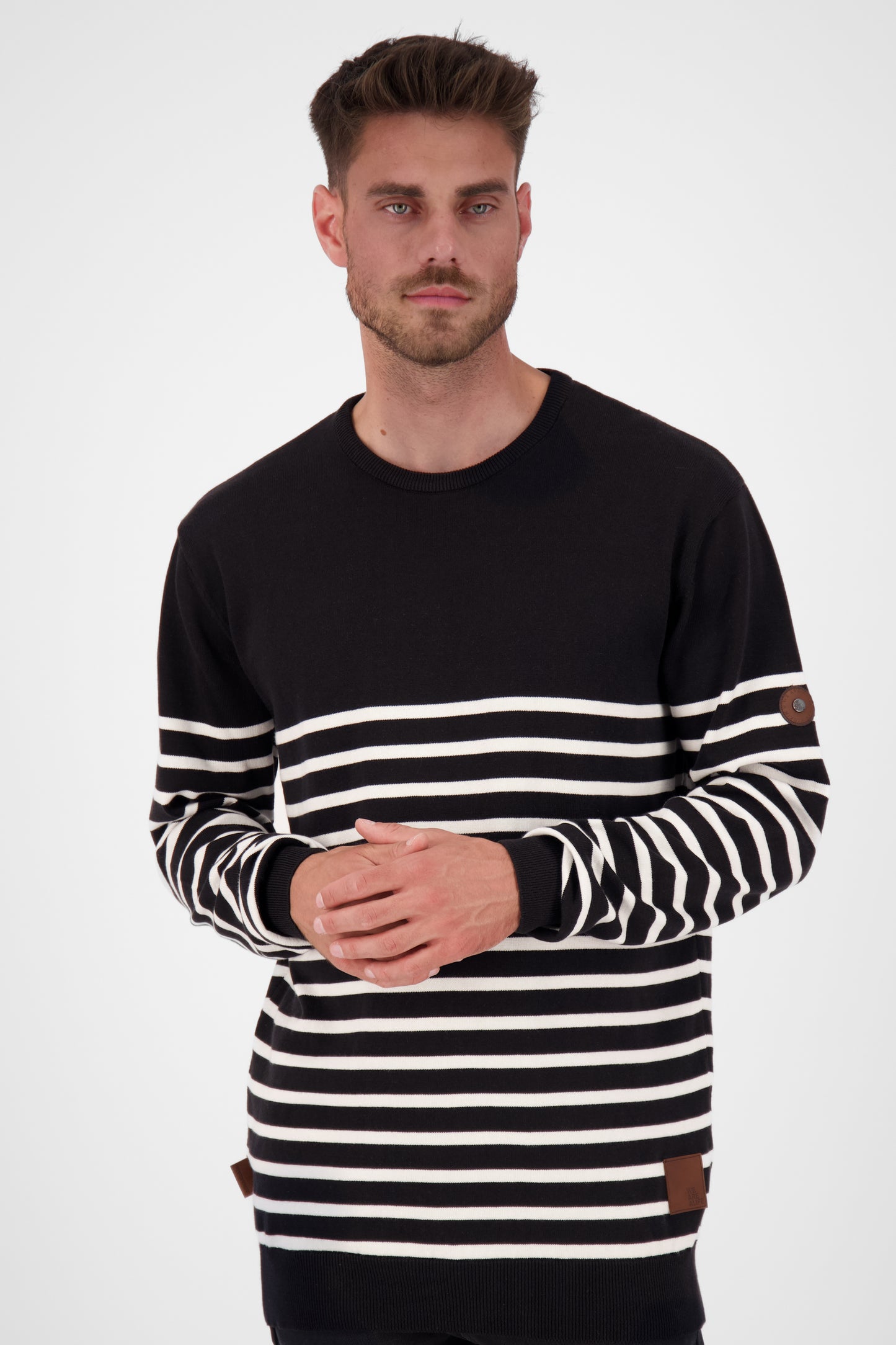 Herren Strickpullover ValentinAK B im maritimen Design Schwarz