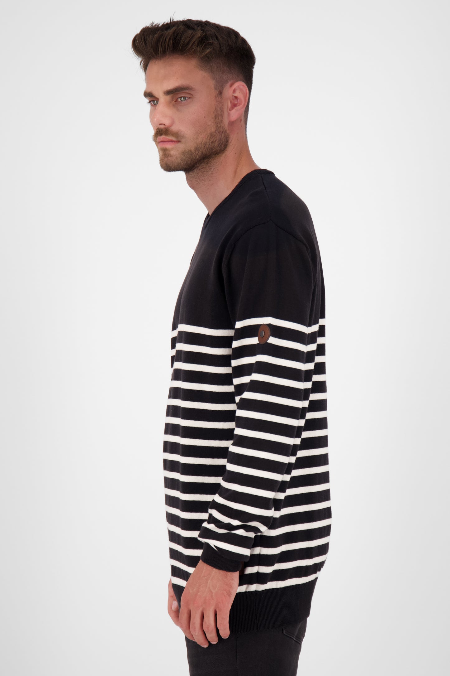 Herren Strickpullover ValentinAK B im maritimen Design Schwarz