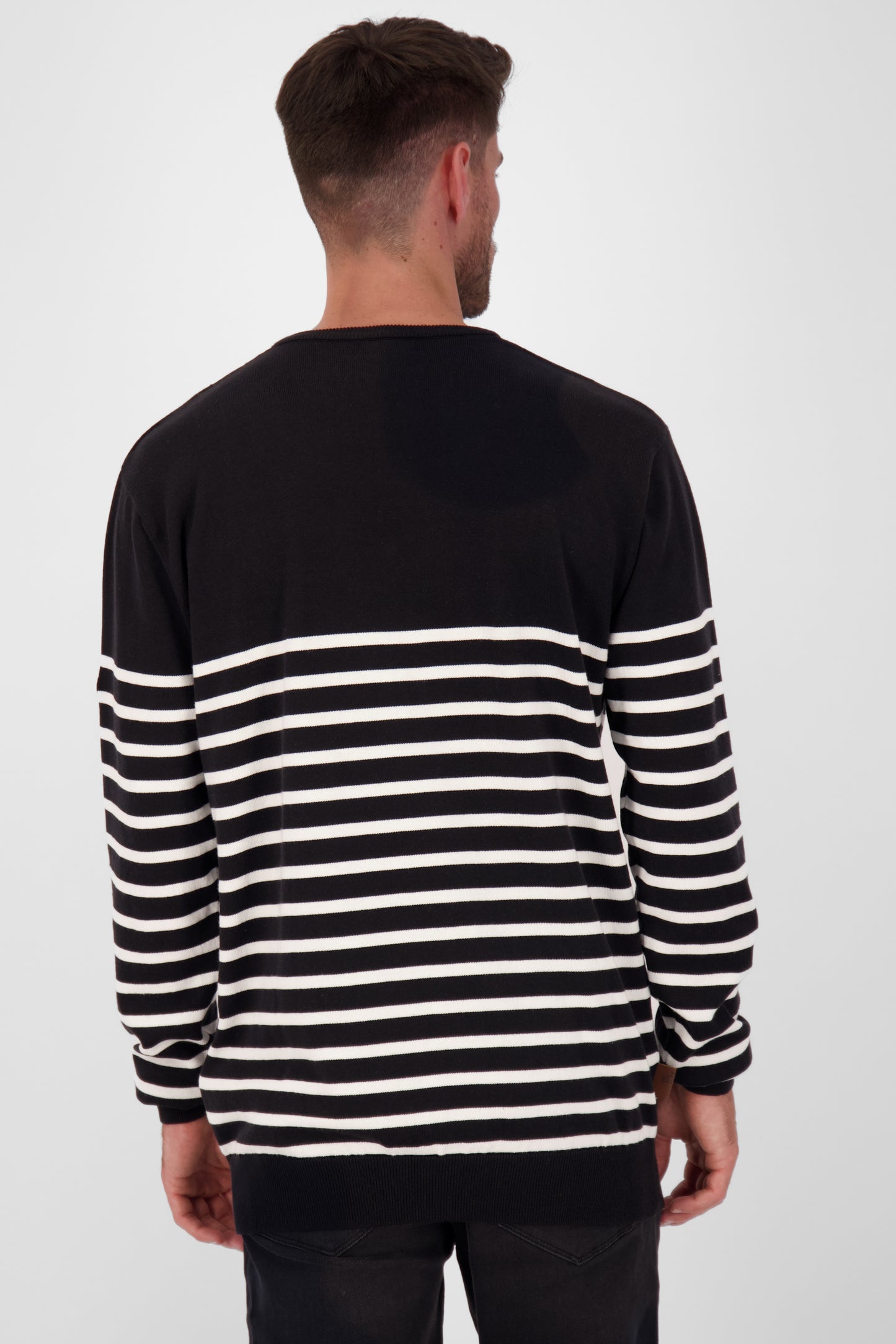Herren Strickpullover ValentinAK B im maritimen Design Schwarz