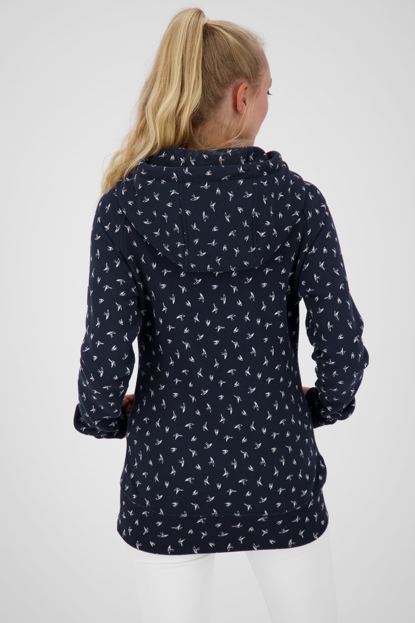 Trendige Damen-Kapuzensweatjacke SnakecharmerAK Dunkelblau