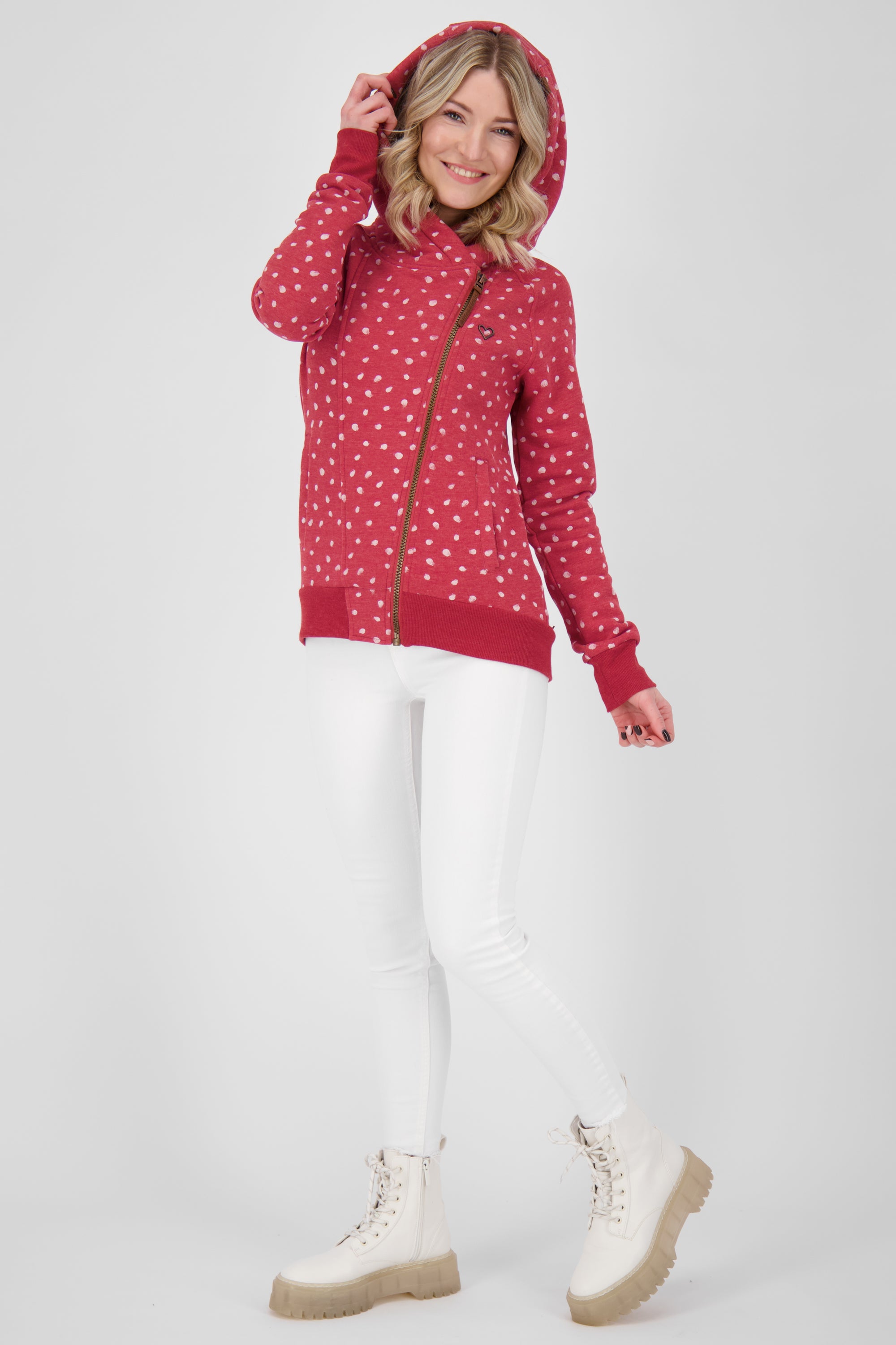 Damen Sweatjacke SnakecharmerAK: Vielseitiges Key Piece Dunkelrot