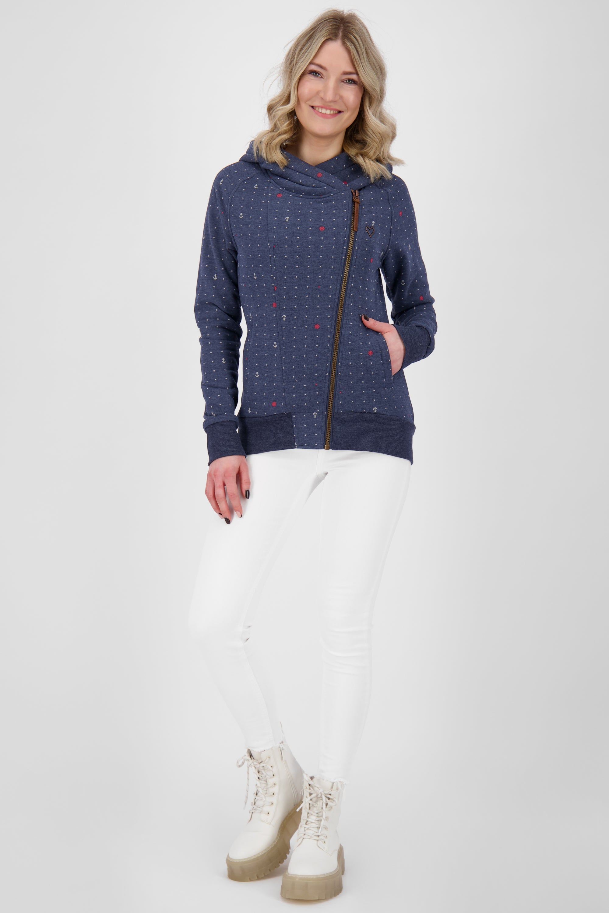 Damen Sweatjacke SnakecharmerAK: Vielseitiges Key Piece Dunkelblau