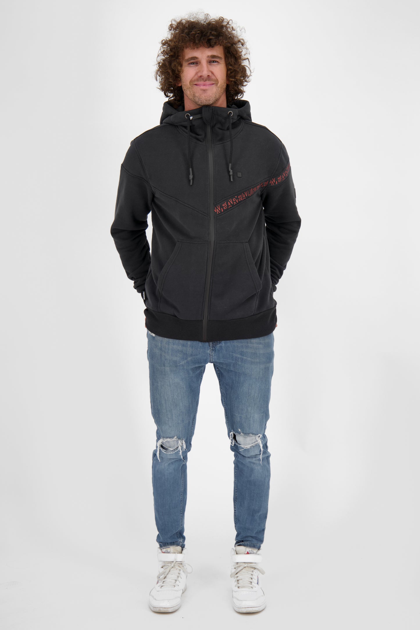 Trendige Sweatjacke JulianAK A für Herren Schwarz