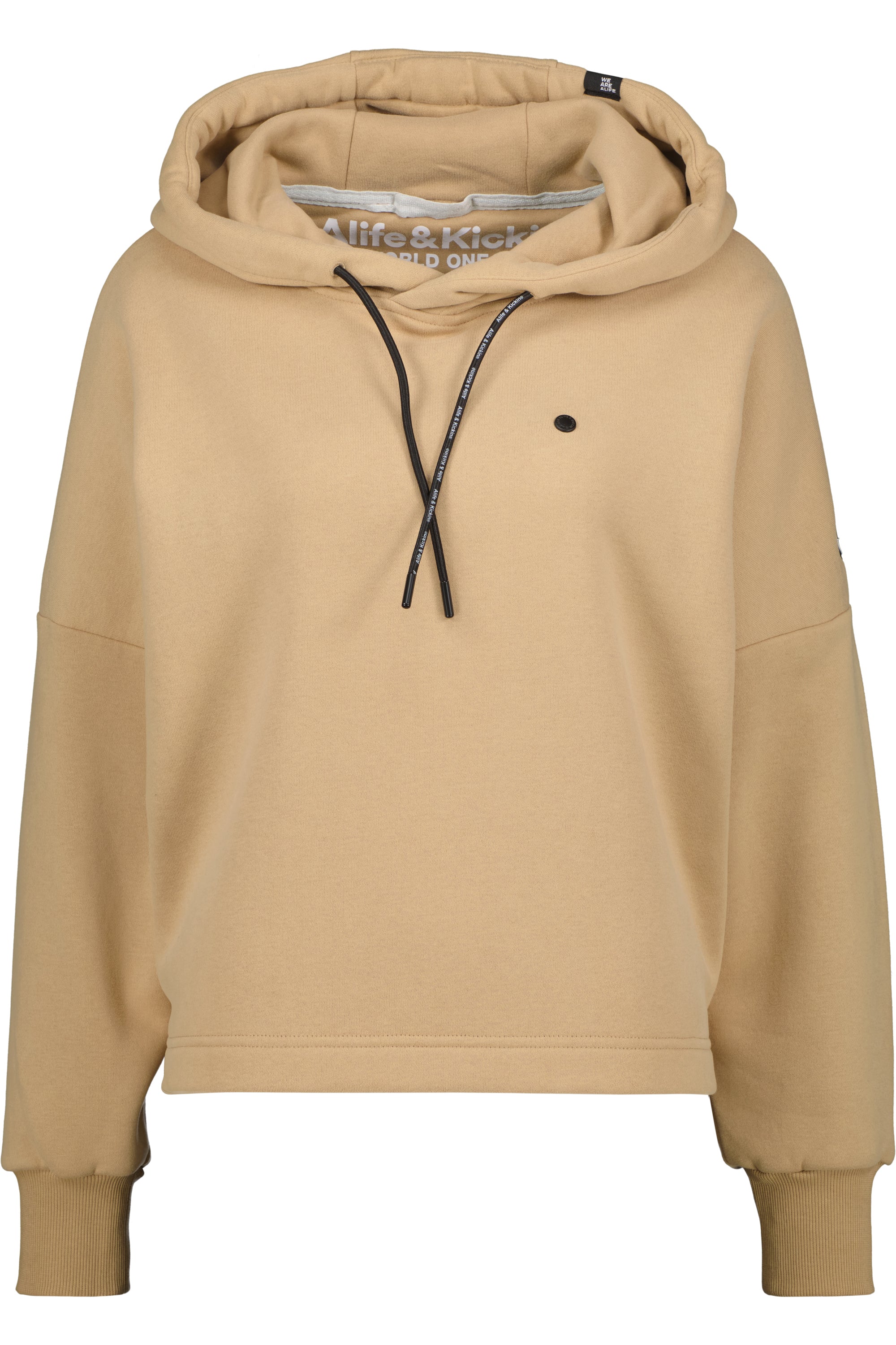 MinaAK A Hoodie Damen kurz geschnitten Beige