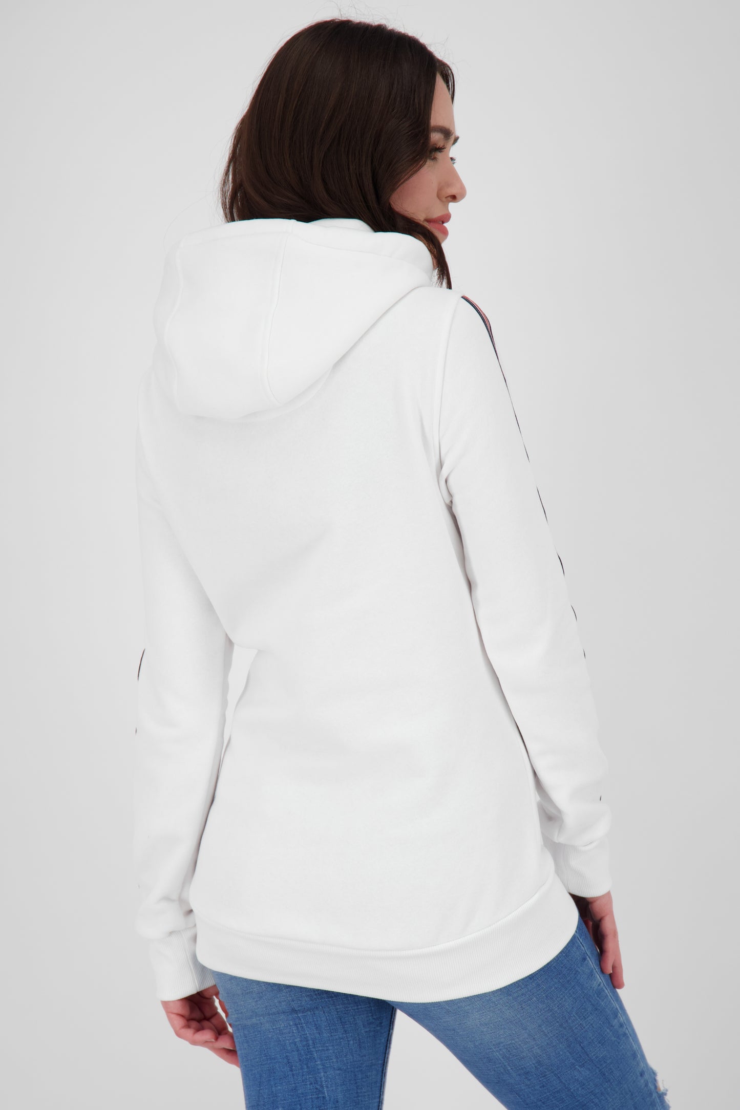 Damen Kapuzensweatshirt SarahAK D mit Kängurutasche Weiß