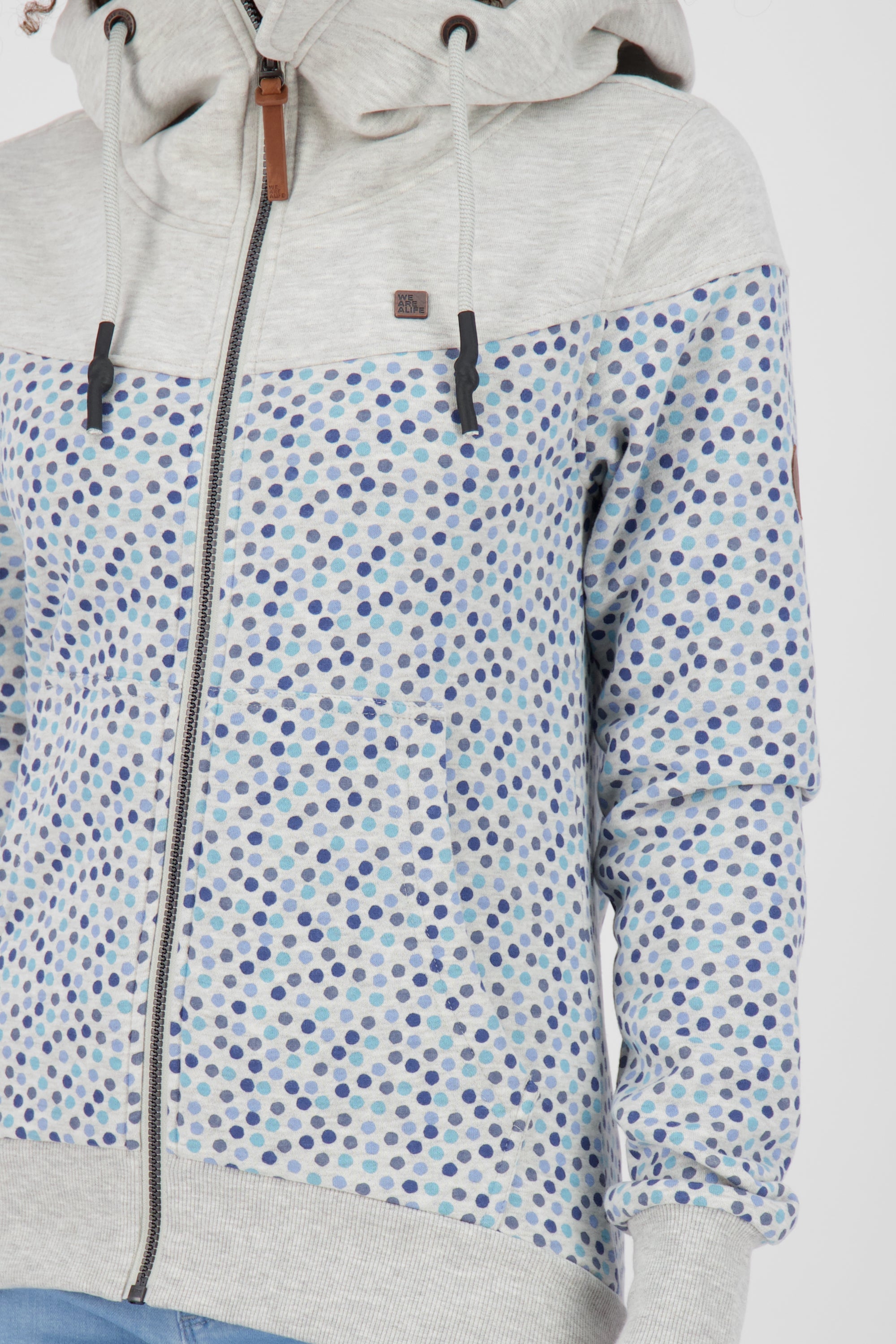 Alloverprint Kapuzensweatjacke PalinaAK Damen Grau