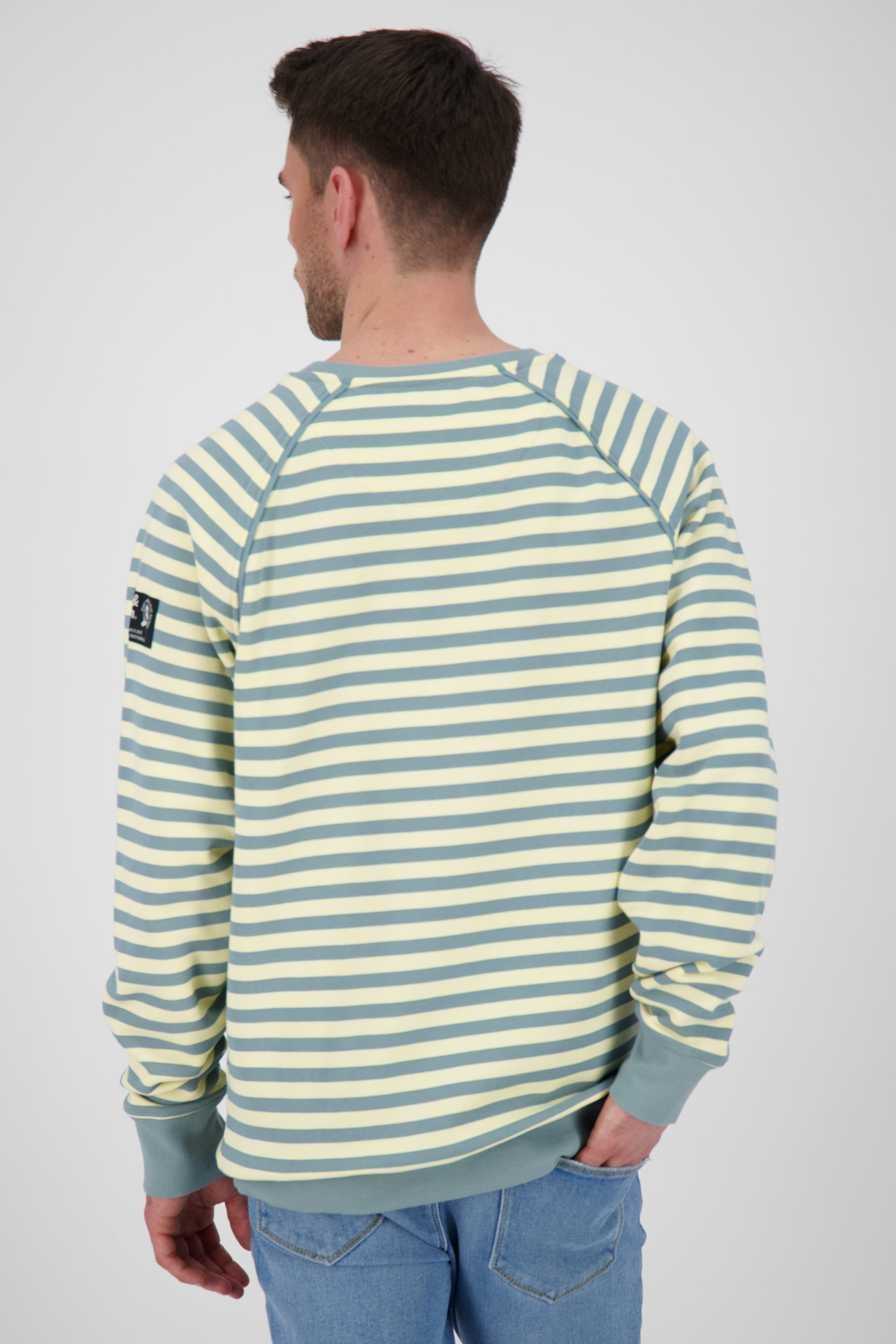 BorisAK Sweatshirt Herren mit Streifen-Design Hellblau
