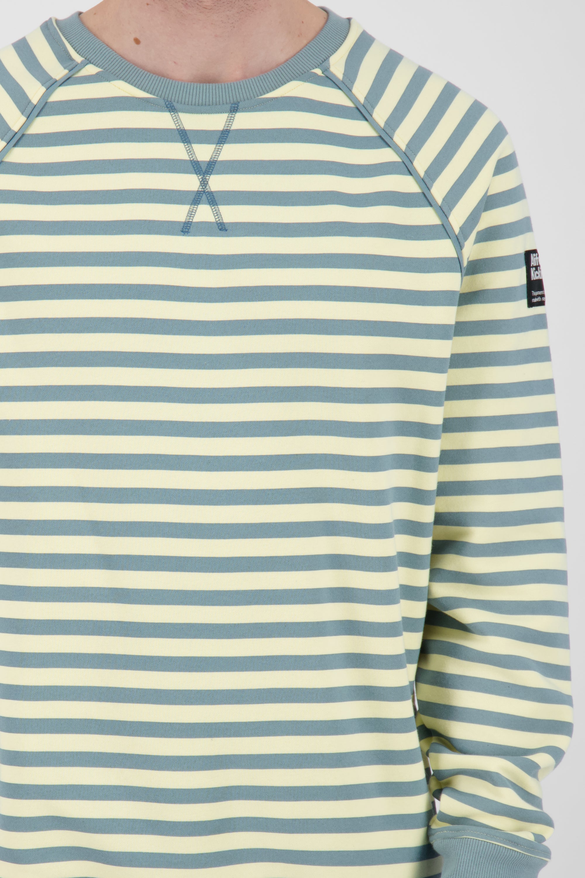 BorisAK Sweatshirt Herren mit Streifen-Design Hellblau