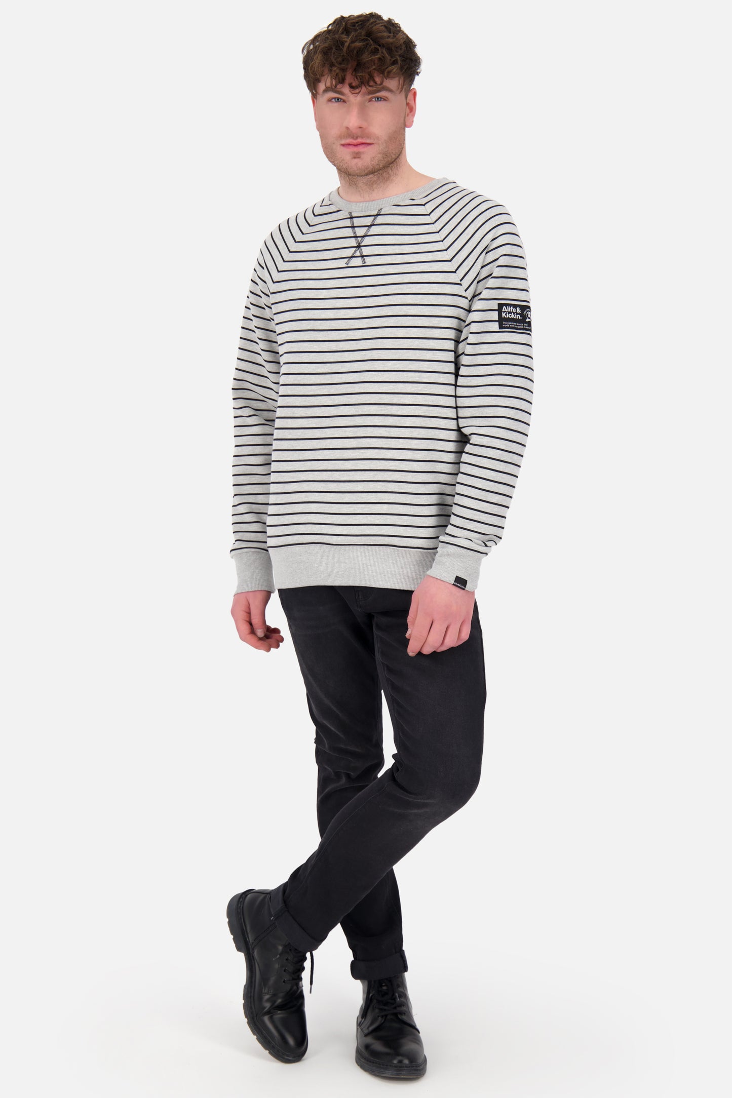 Herren Sweatshirt BorisAK Z mit maritimer Eleganz Grau