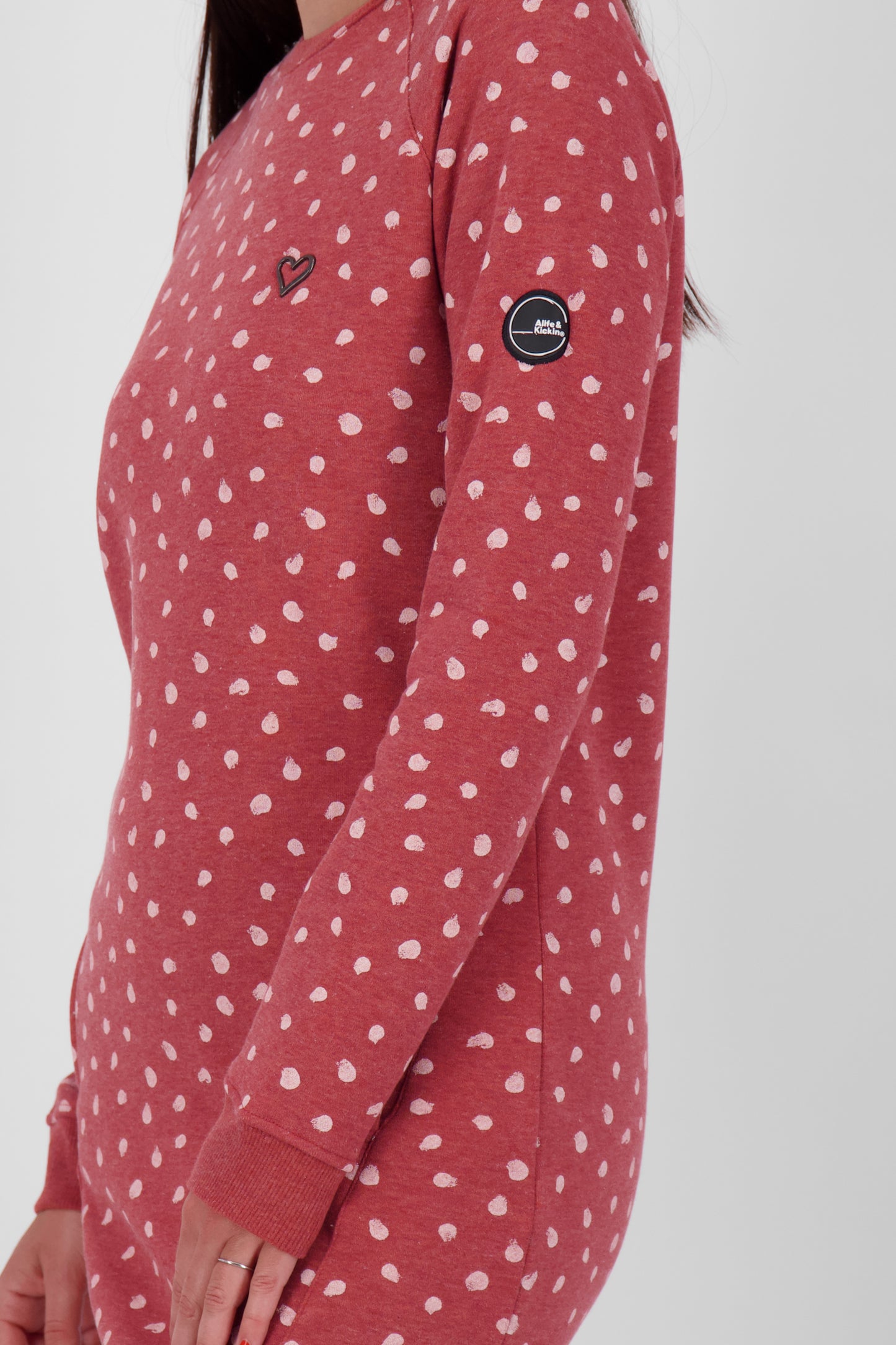 Trendiges Sweatkleid DeliaAK B für Damen Dunkelrot