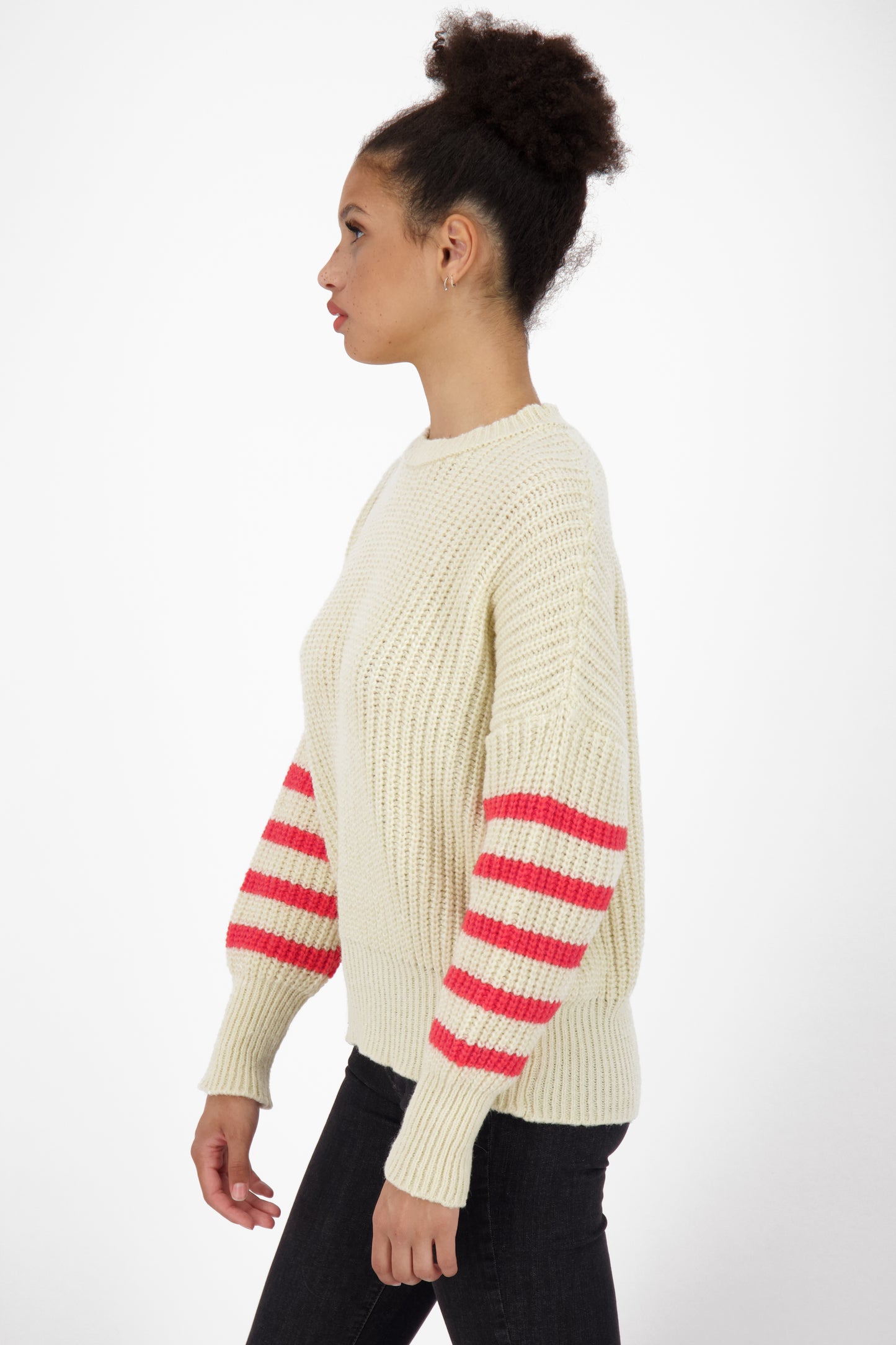 Modischer Oversize-Strickpullover DarjaAK Z Beige