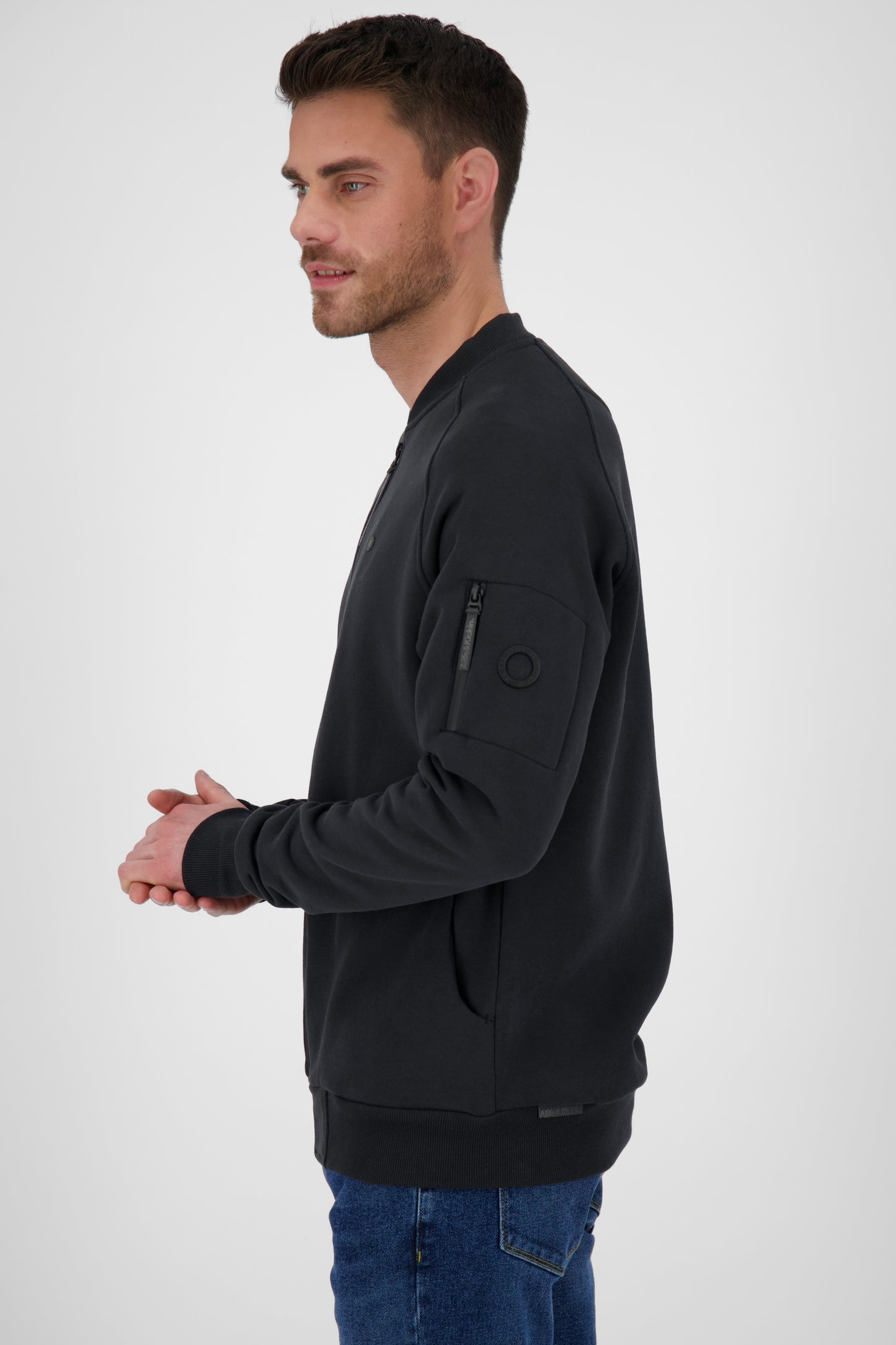 EnzoAK A Sweatjacke Herren Schwarz