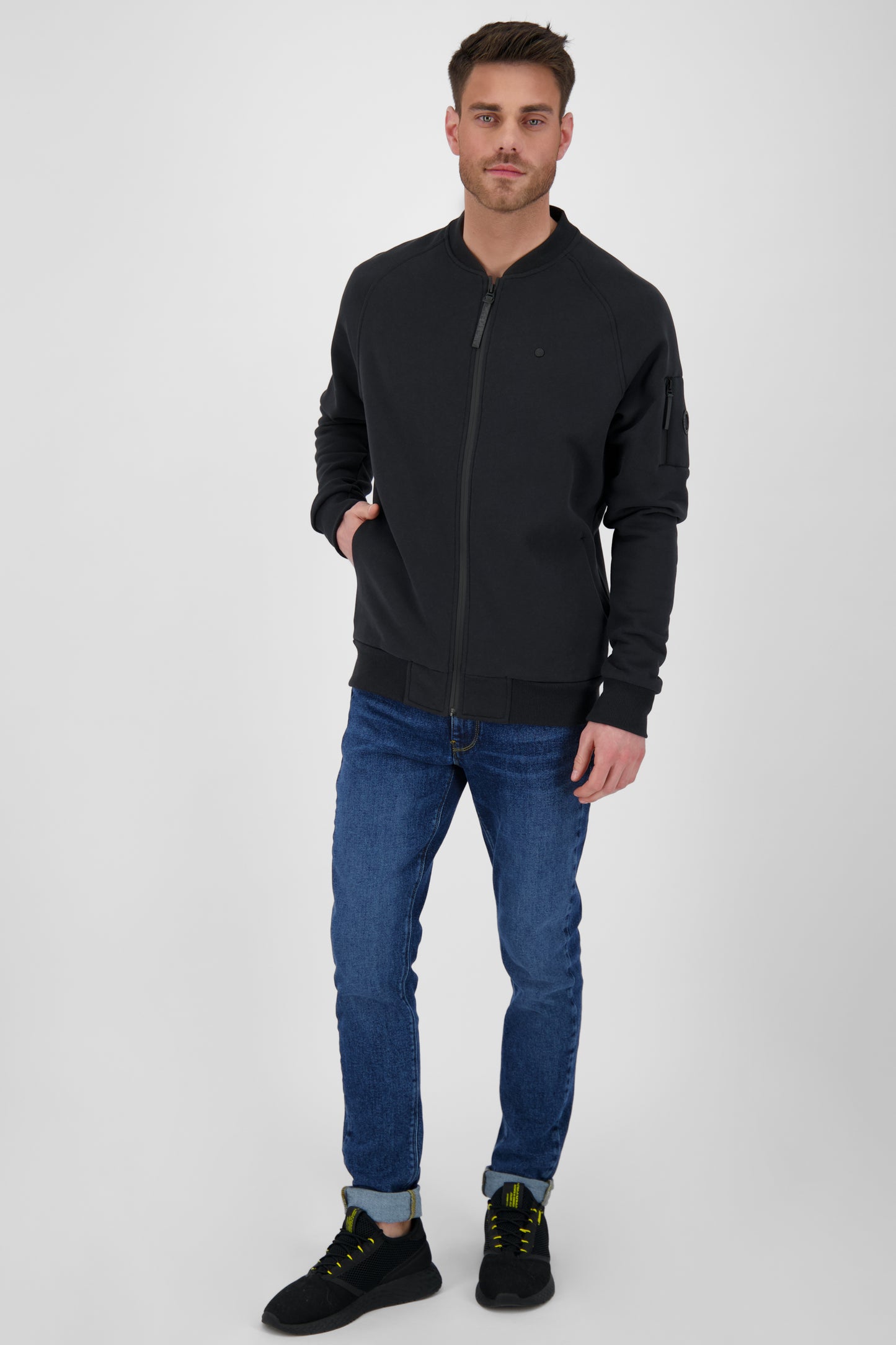 EnzoAK A Sweatjacke Herren Schwarz