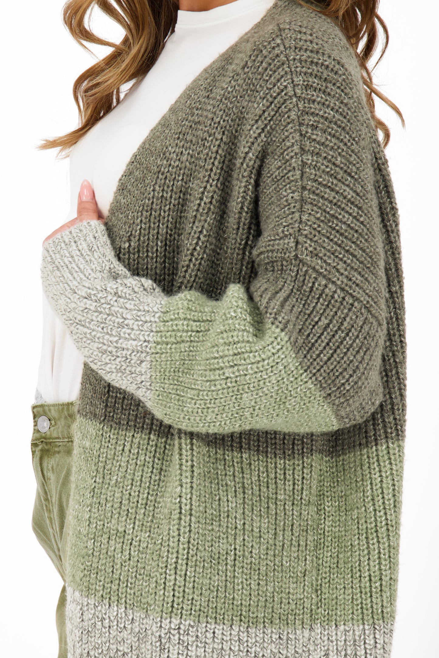 MaleaAK Z Strickjacke Damen Dunkelgrün