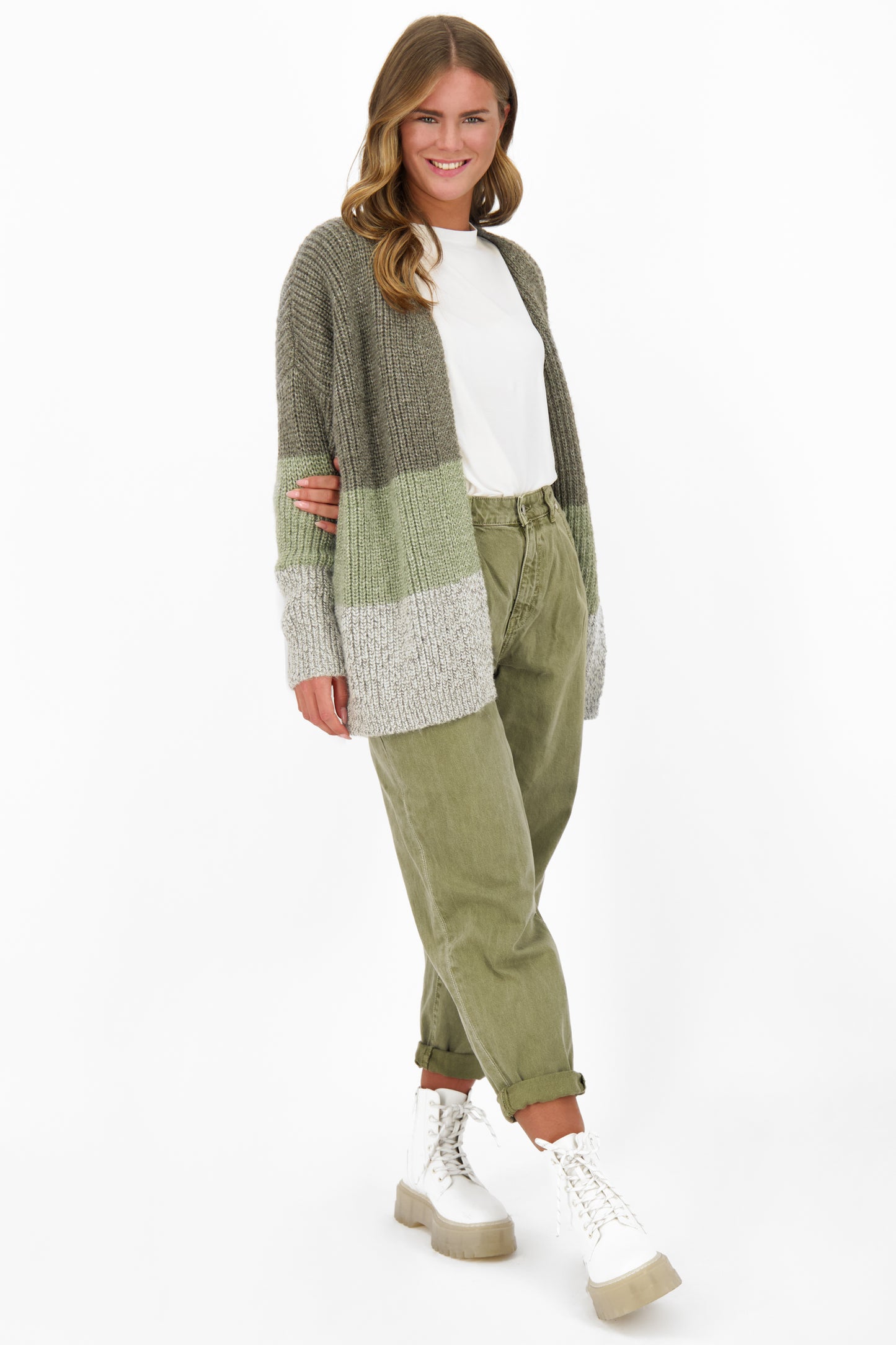 MaleaAK Z Strickjacke Damen Dunkelgrün