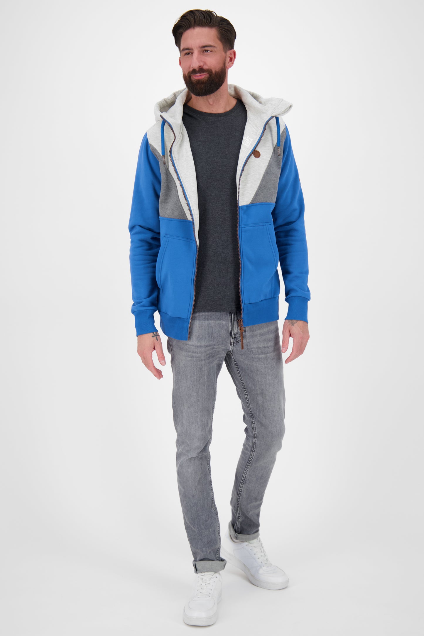 Lässige Kapuzensweatjacke JulianAK O Herren Blau
