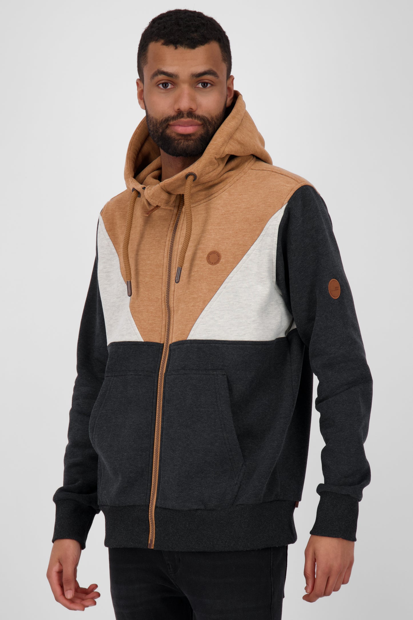 Lässige Kapuzensweatjacke JulianAK O Herren Schwarz