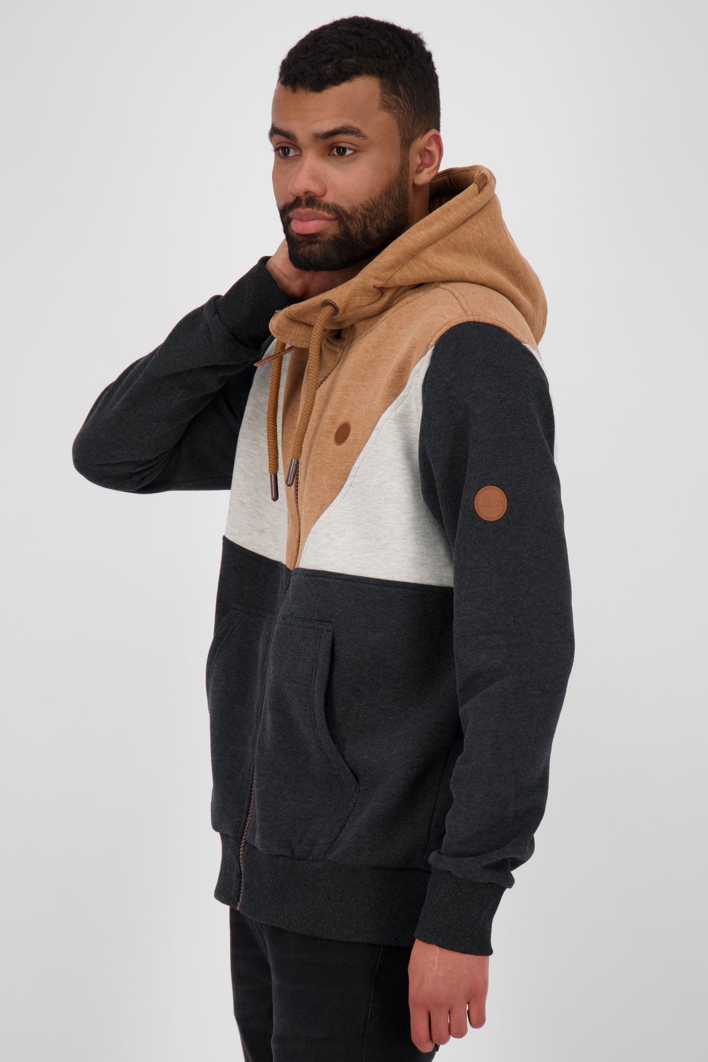 Lässige Kapuzensweatjacke JulianAK O Herren Schwarz