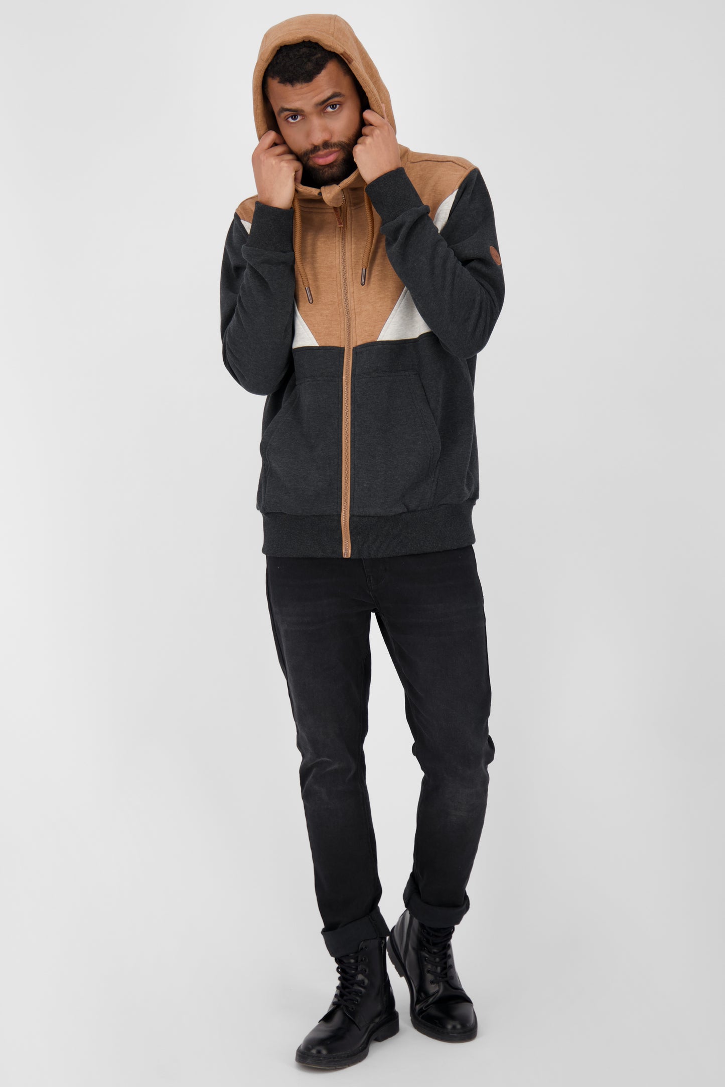 Lässige Kapuzensweatjacke JulianAK O Herren Schwarz