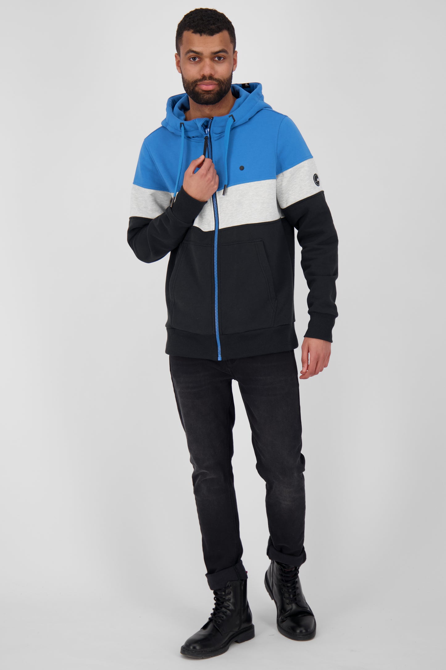 Trendiges Sweatjacket KingsleyAK A mit Colourblocking Blau