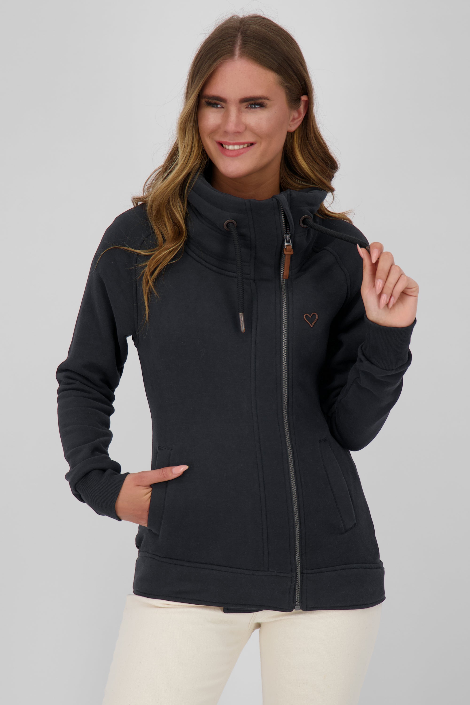 Kuschelig weiche Sweatjacke MerylAK für Damen Schwarz