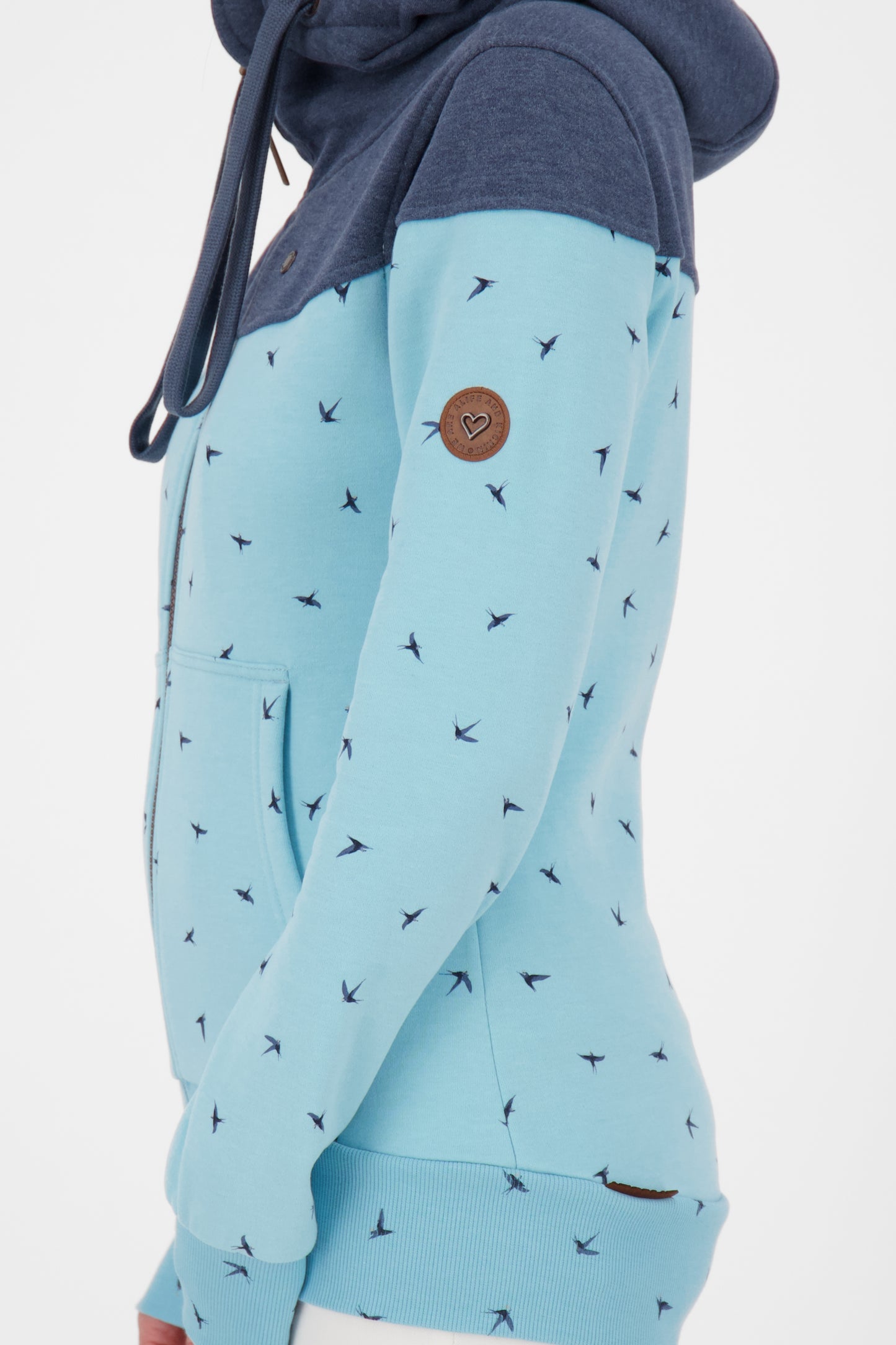 Gemusterte Kapuzensweatjacke PalinaAK B für Damen Hellblau