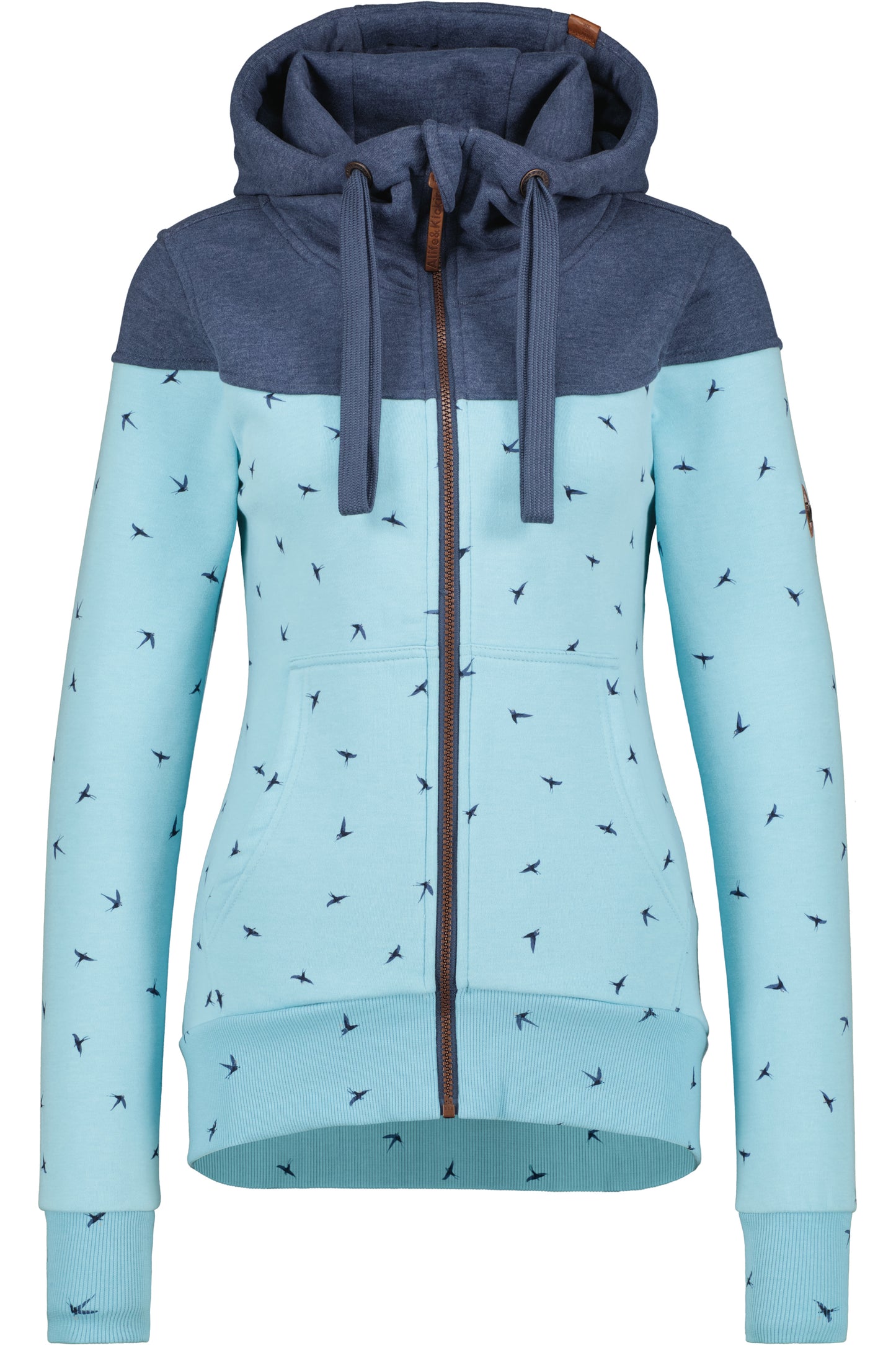 Gemusterte Kapuzensweatjacke PalinaAK B für Damen Hellblau