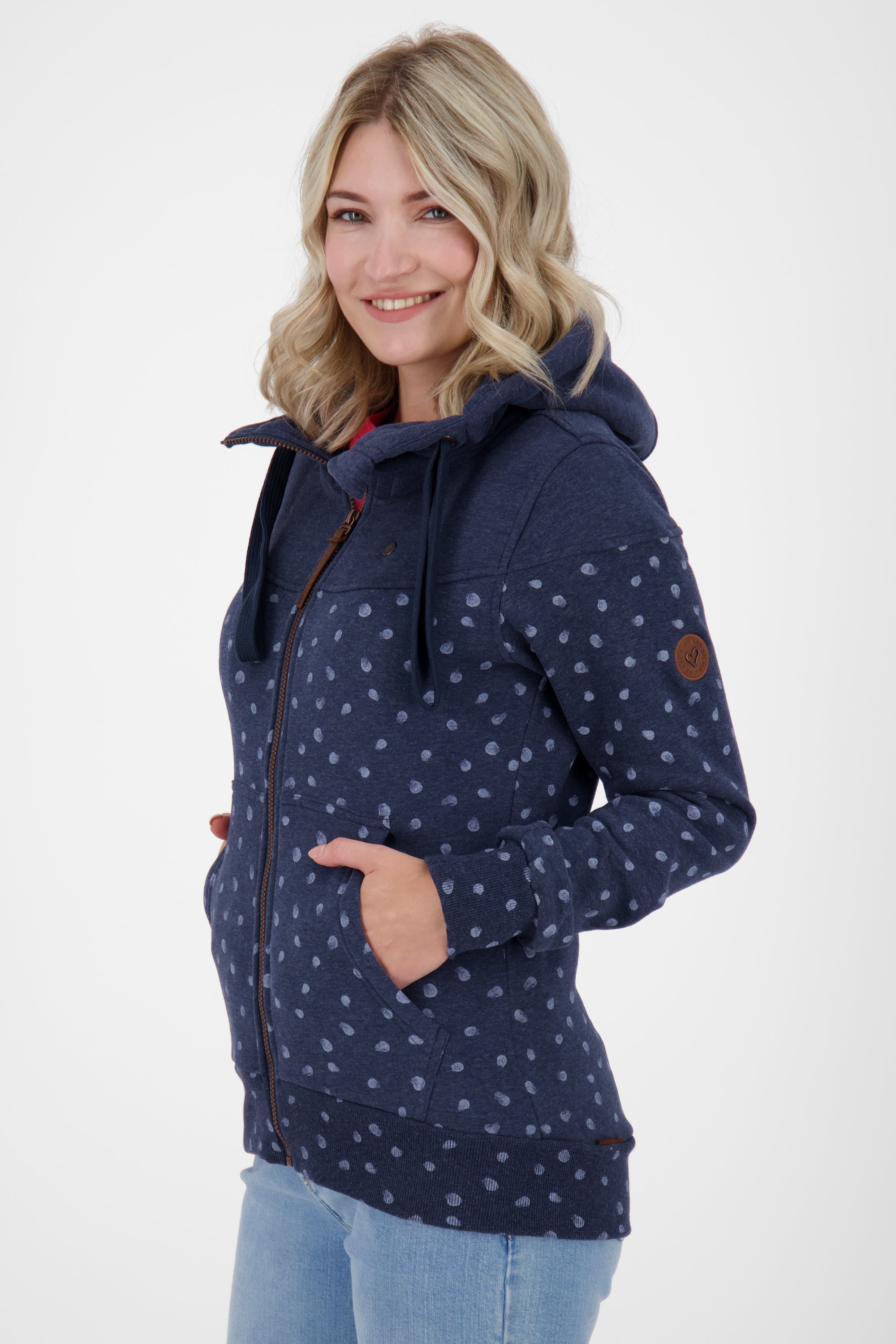 Gemusterte Kapuzensweatjacke PalinaAK B für Damen Dunkelblau