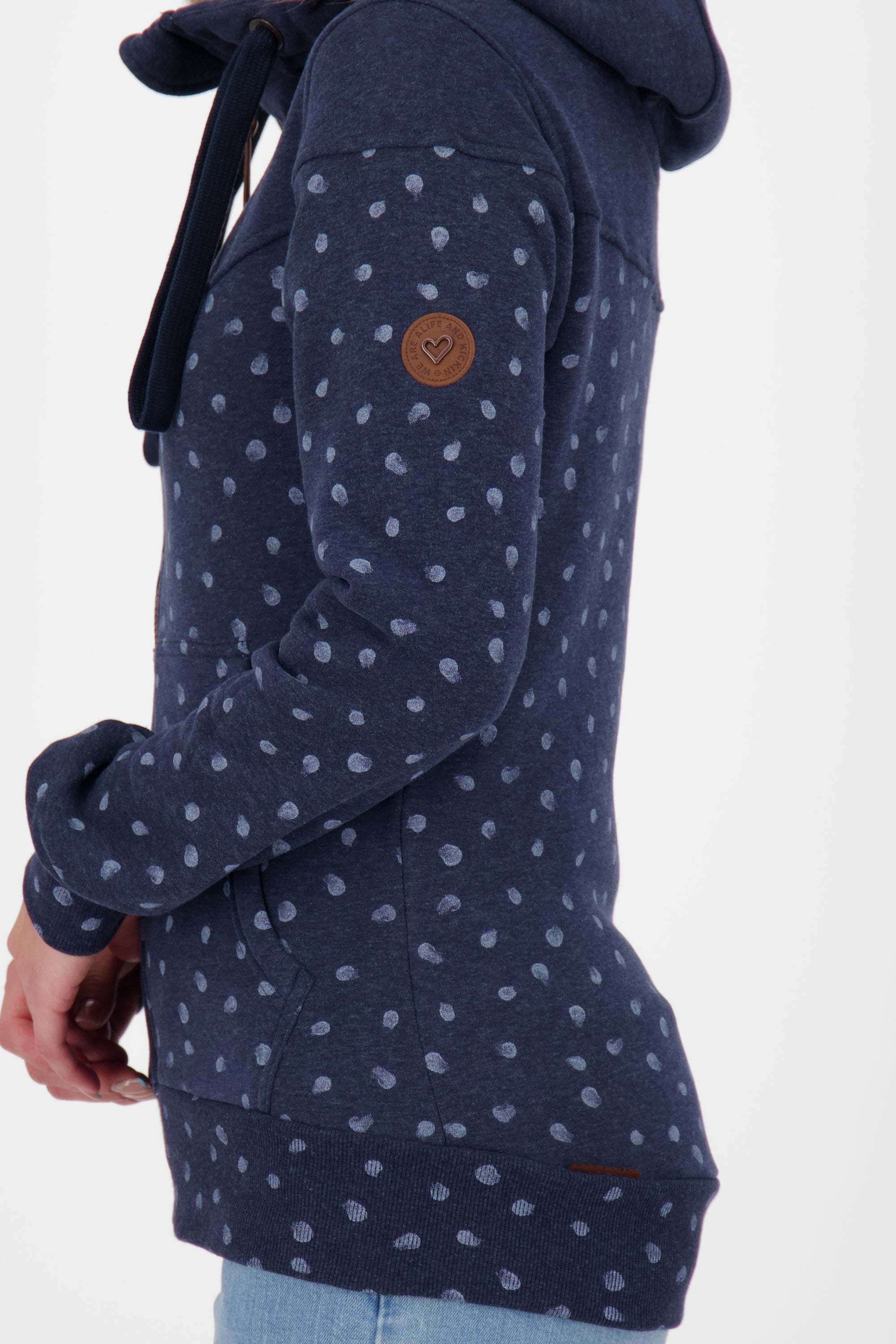 Gemusterte Kapuzensweatjacke PalinaAK B für Damen Dunkelblau