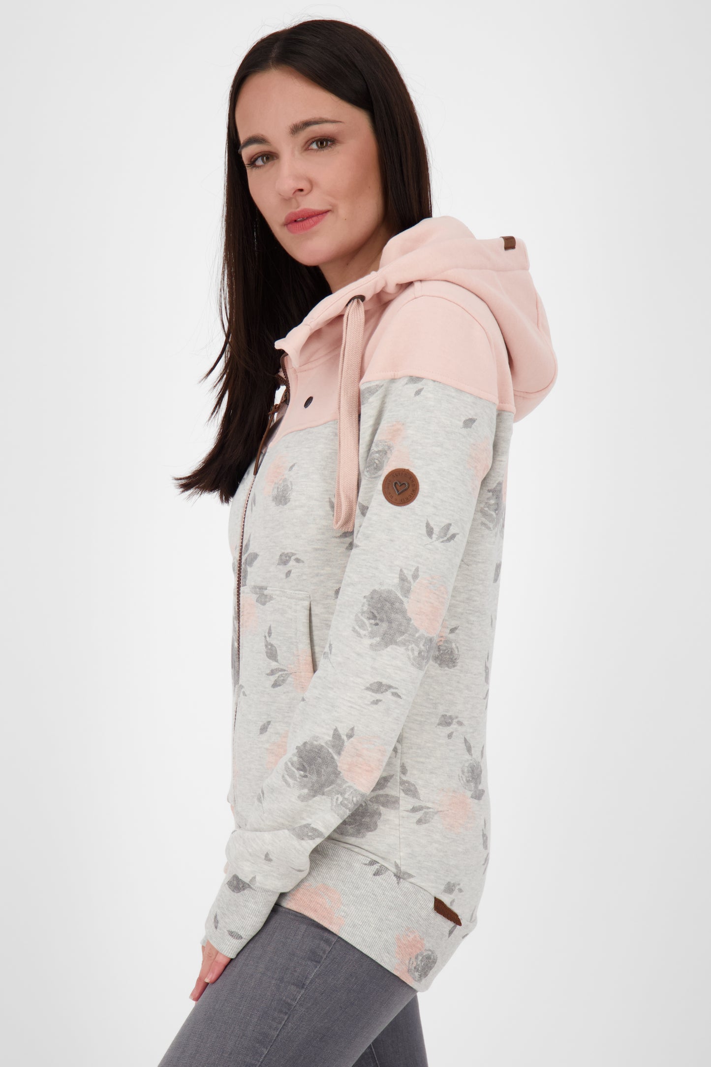 Gemusterte Kapuzensweatjacke PalinaAK B für Damen Grau