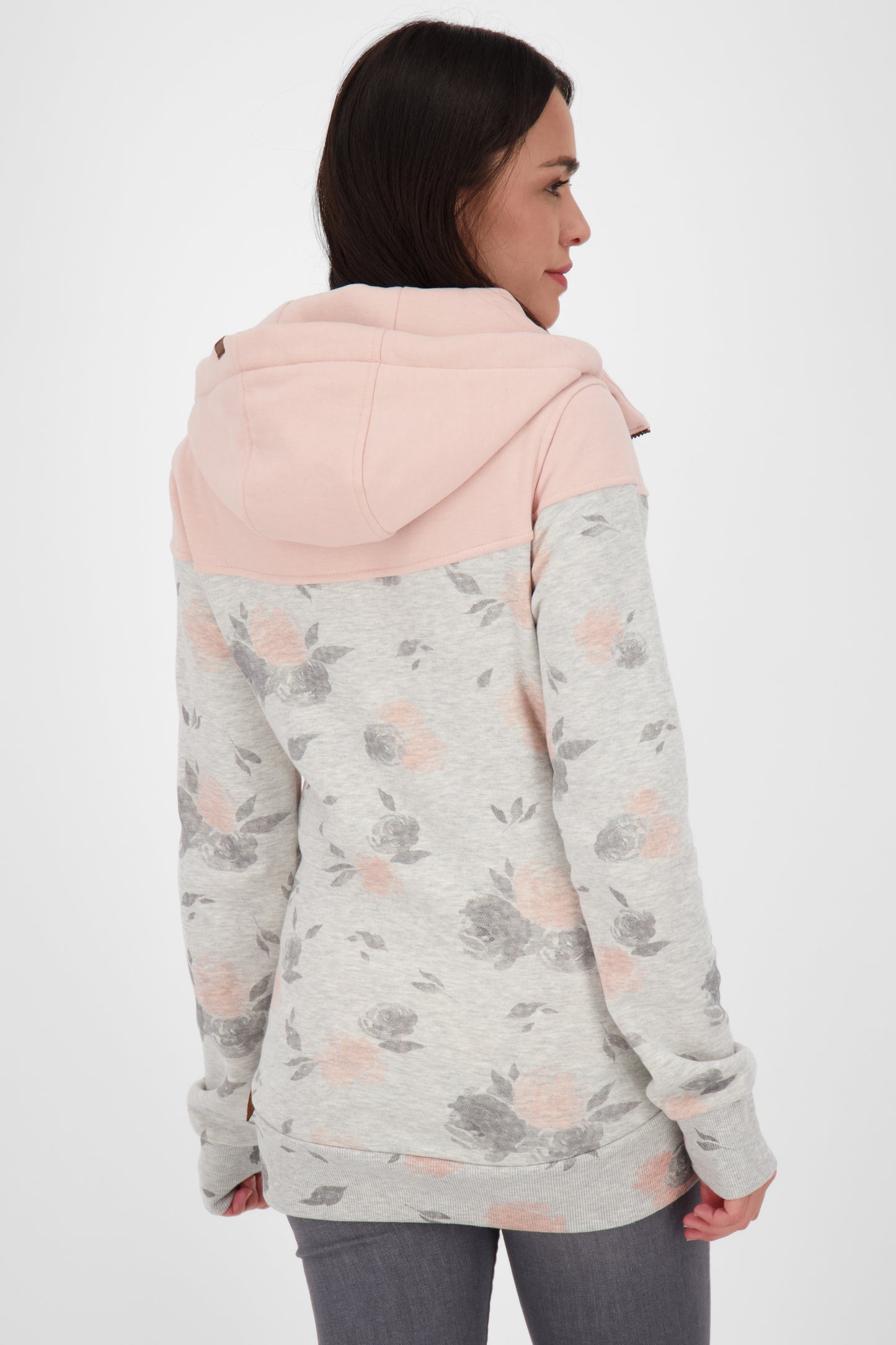 Gemusterte Kapuzensweatjacke PalinaAK B für Damen Grau