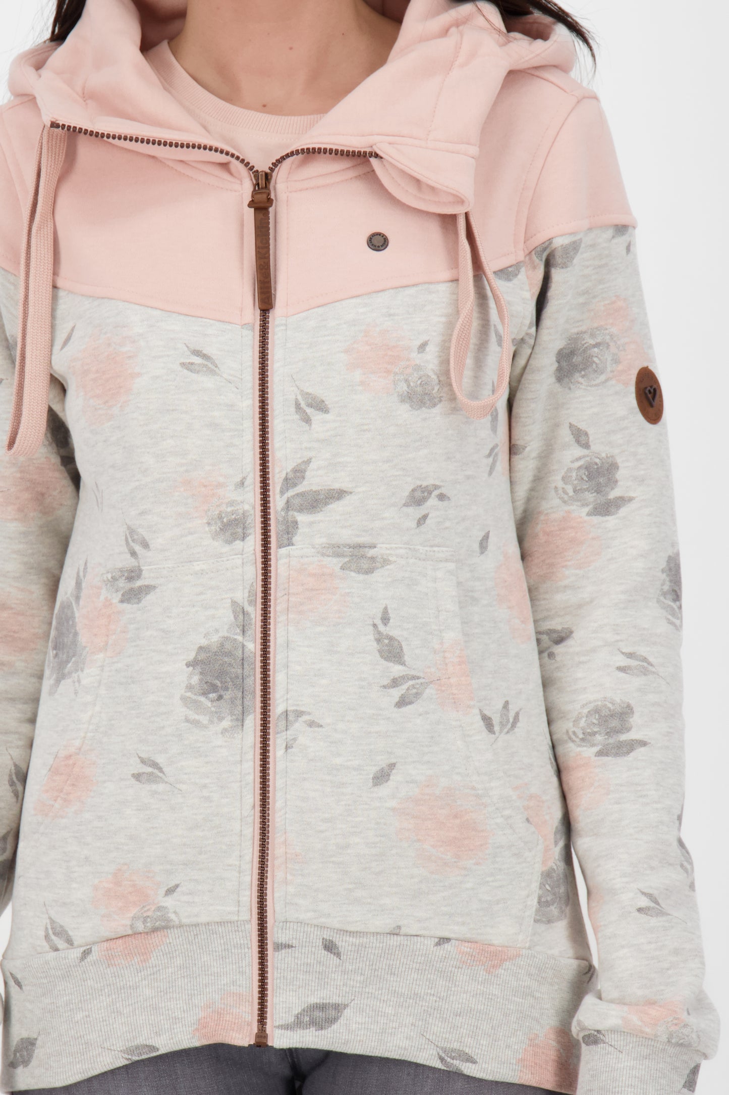 Gemusterte Kapuzensweatjacke PalinaAK B für Damen Grau