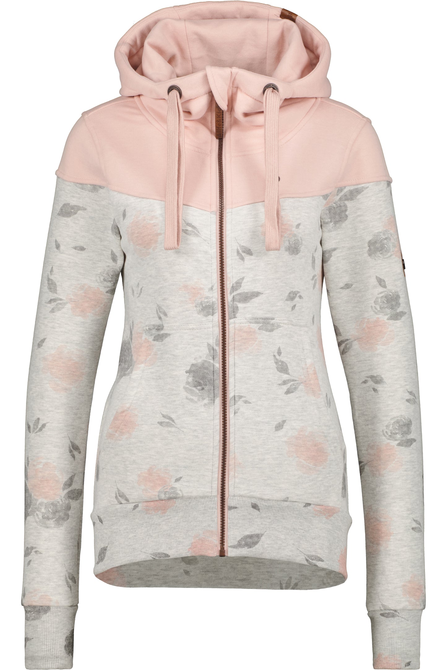 Gemusterte Kapuzensweatjacke PalinaAK B für Damen Grau