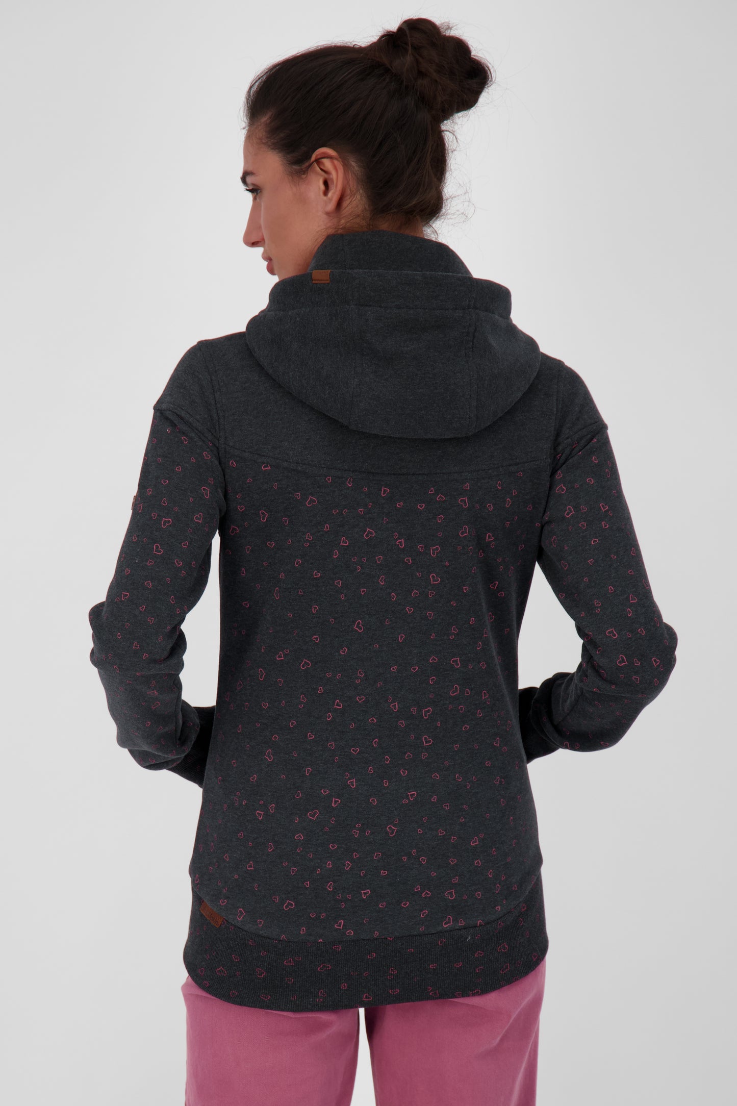 Gemusterte Kapuzensweatjacke PalinaAK B für Damen Schwarz