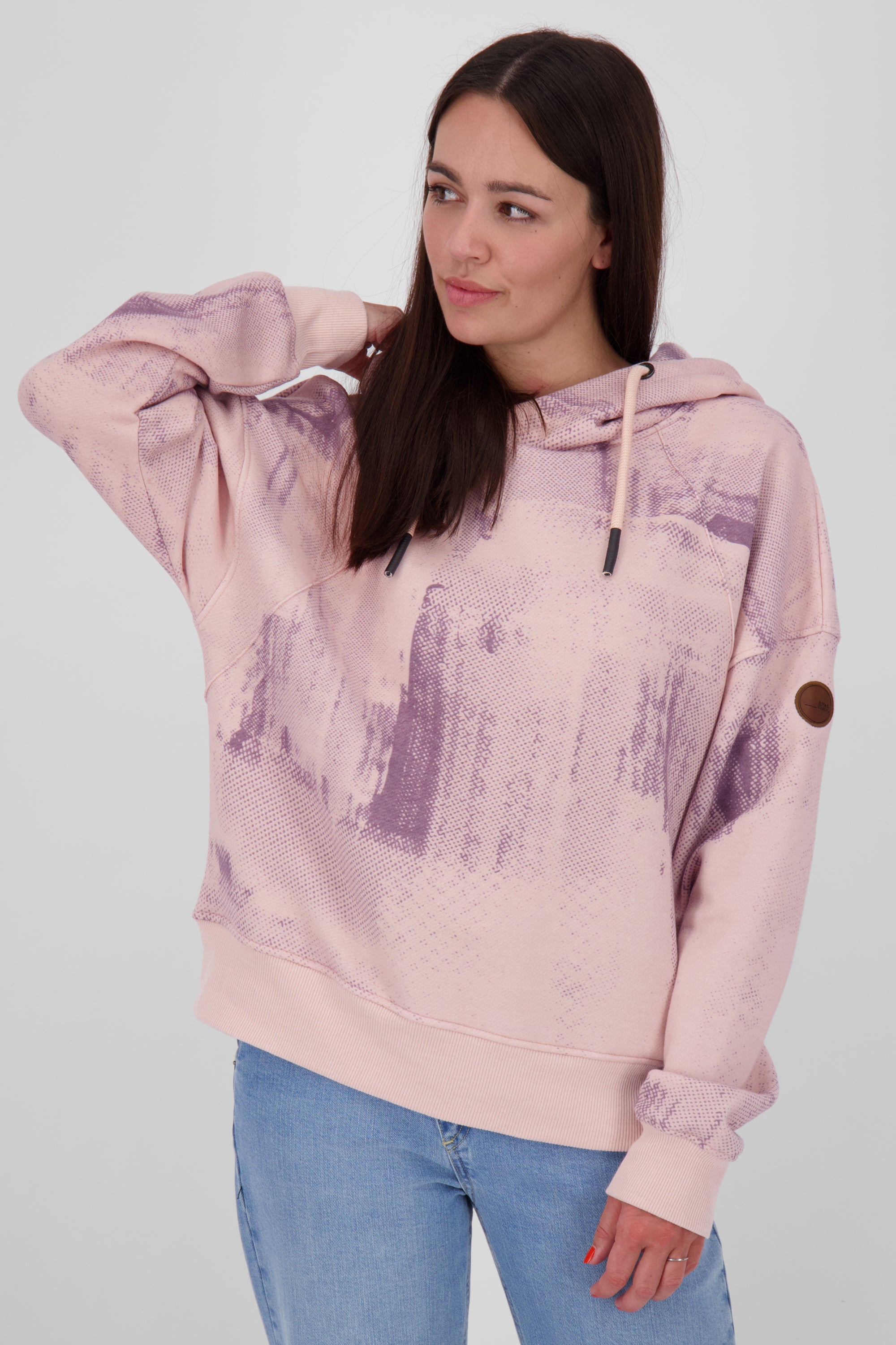 Kapuzensweatshirt JessyAK B Damen mit atemberaubendem Alloverprint Rosa
