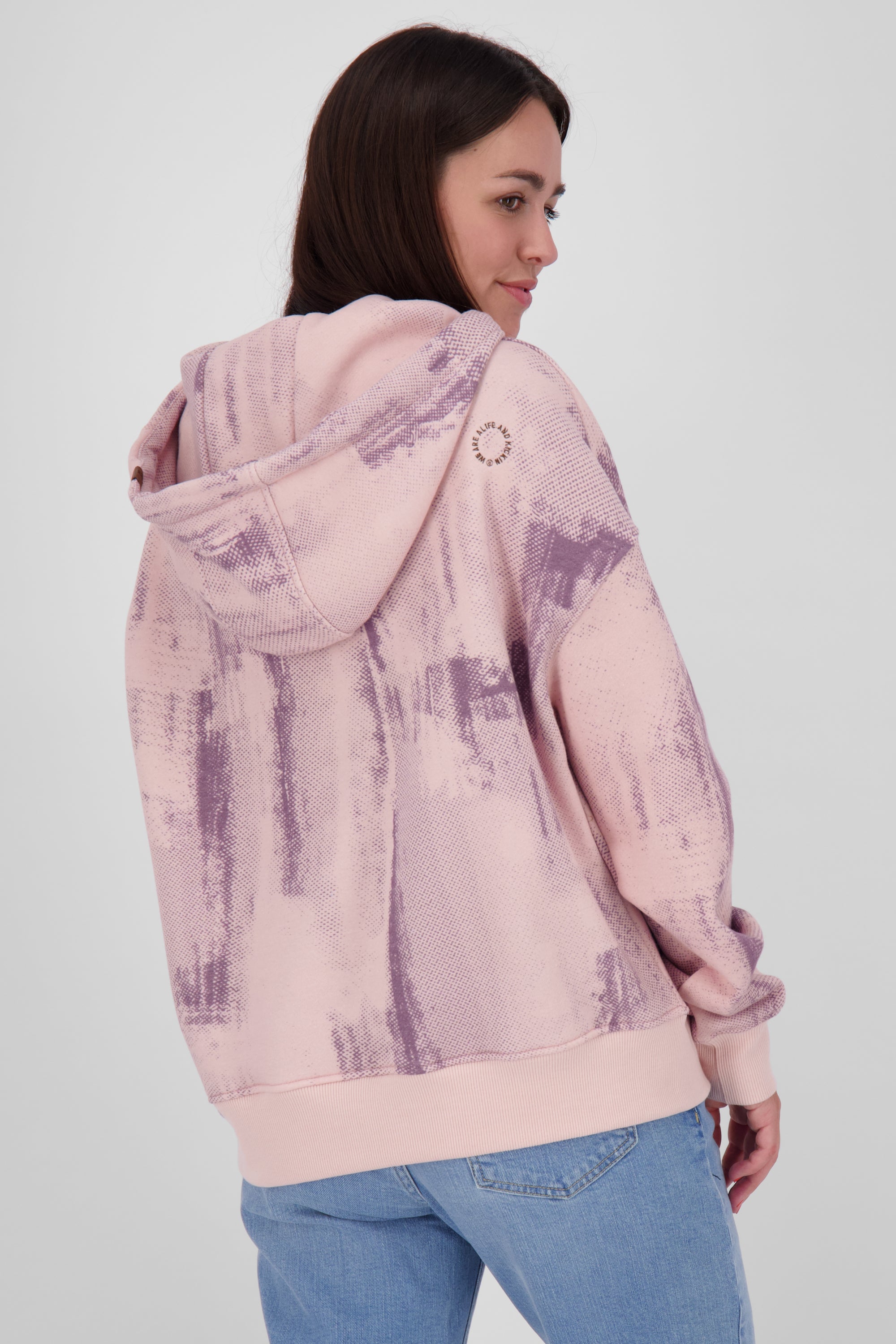 Kapuzensweatshirt JessyAK B Damen mit atemberaubendem Alloverprint Rosa