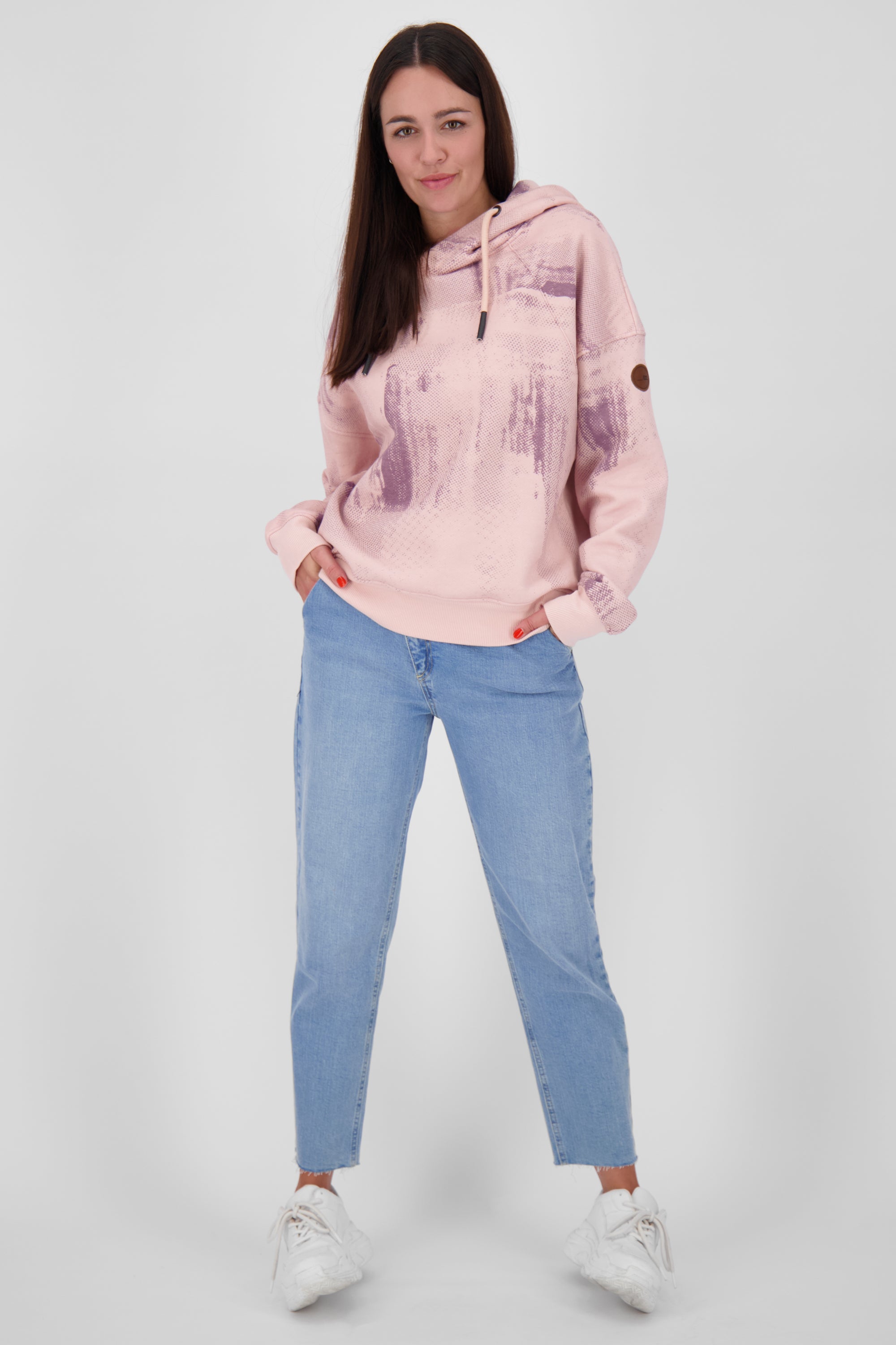 Kapuzensweatshirt JessyAK B Damen mit atemberaubendem Alloverprint Rosa