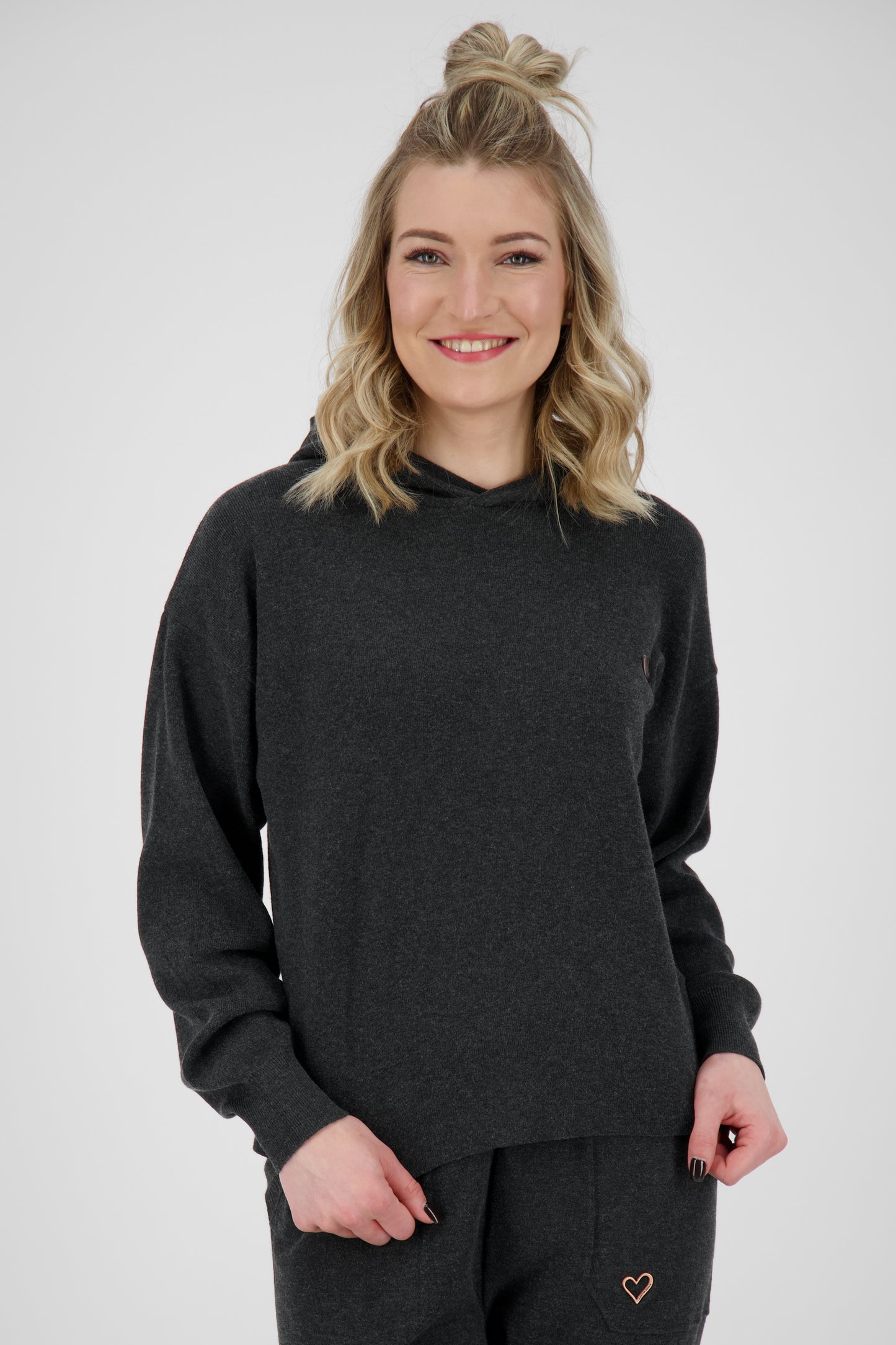 Bequemer Damen Strickpullover GwenAK Grau