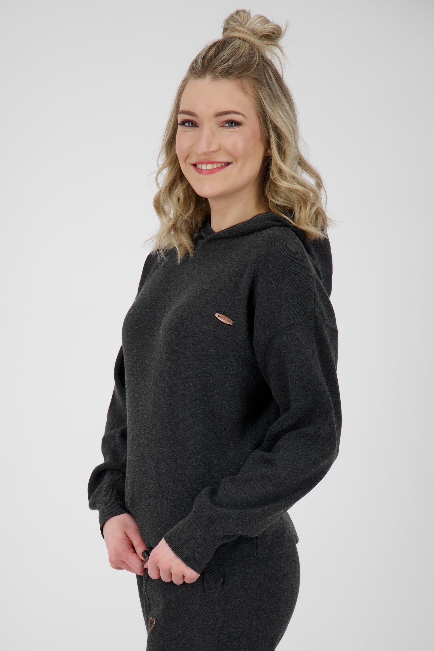 Bequemer Damen Strickpullover GwenAK Grau