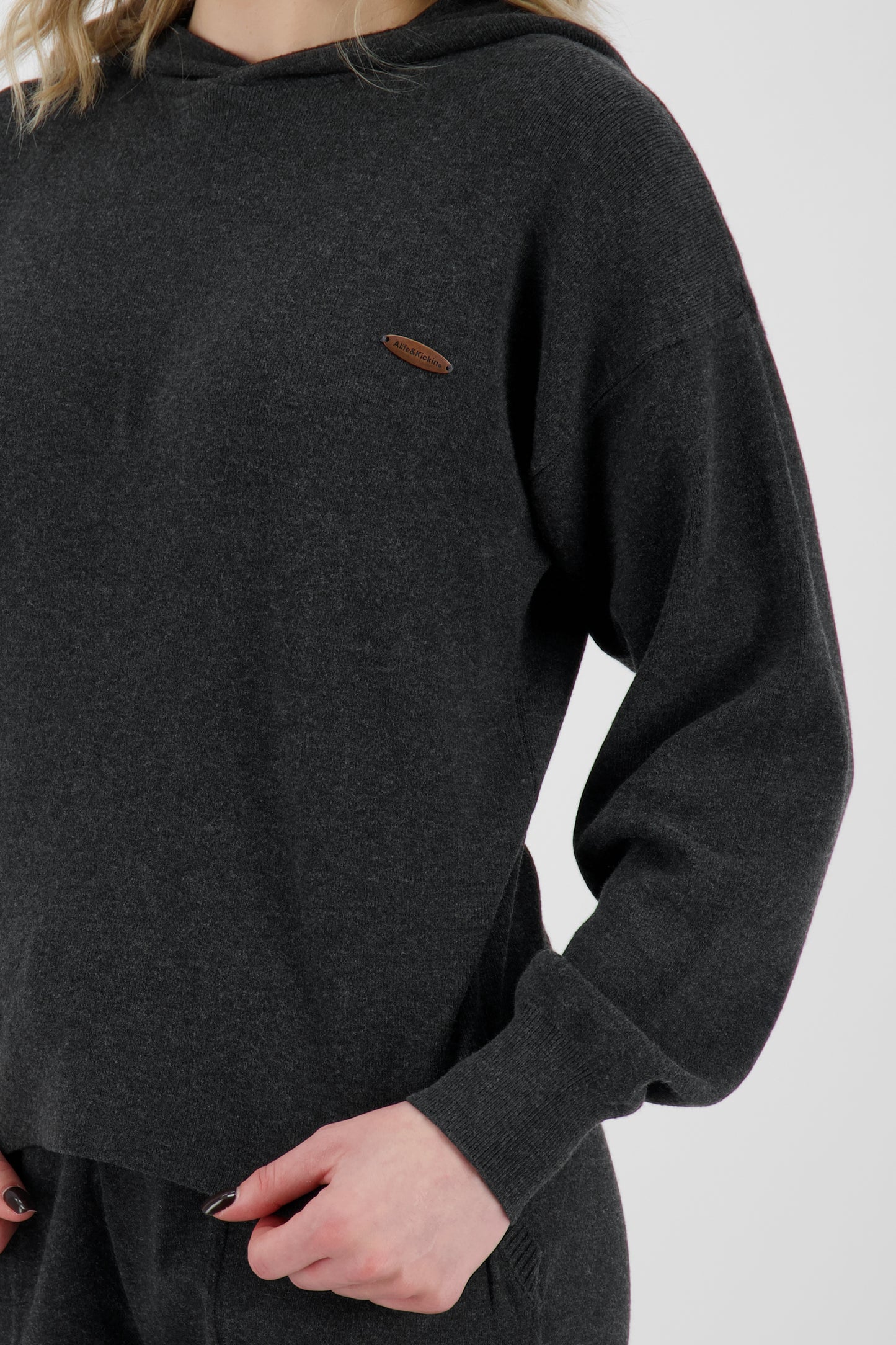 Bequemer Damen Strickpullover GwenAK Grau