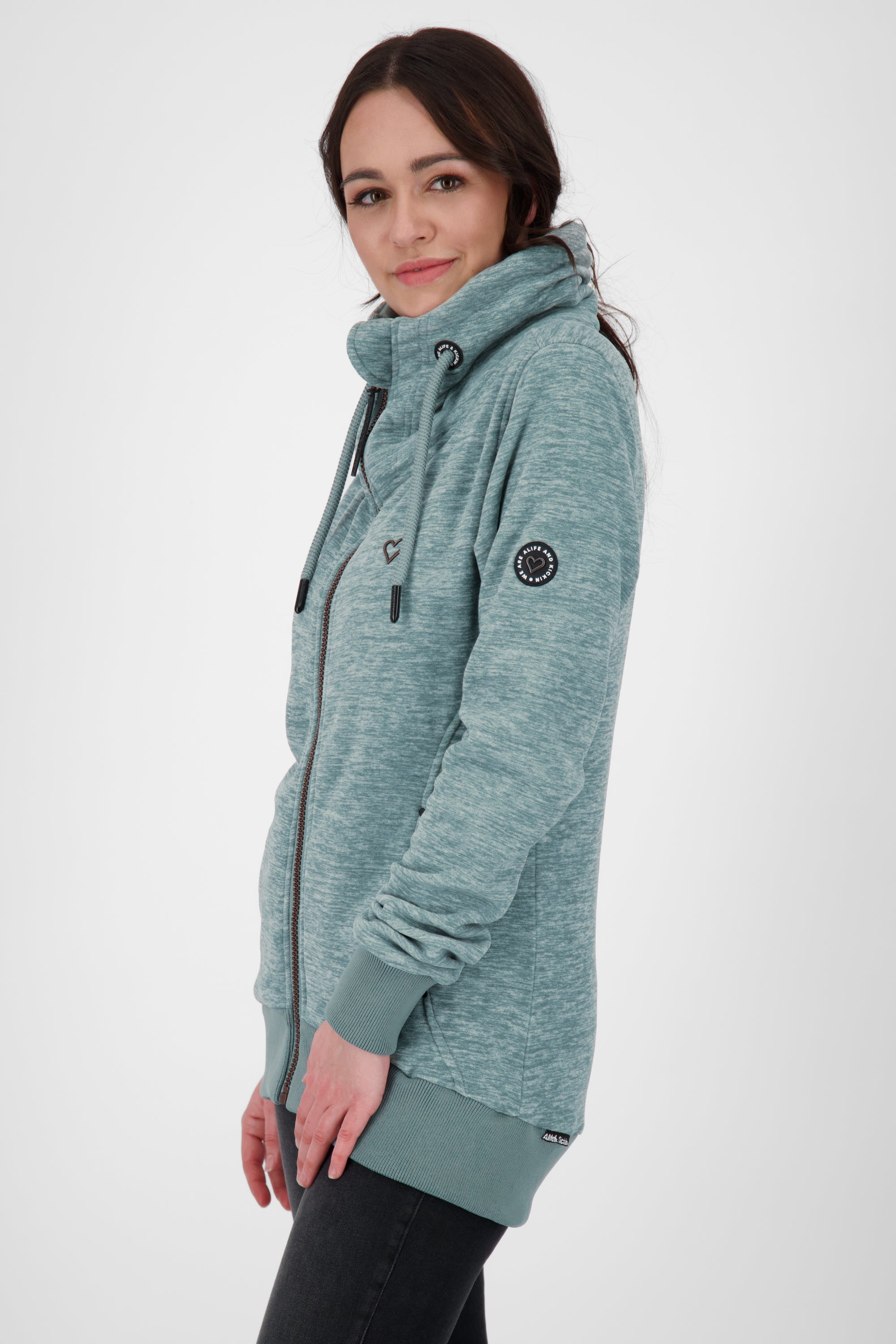 Kuschelig warme VivianAK F: Kurze Fleecejacke für Damen Grau