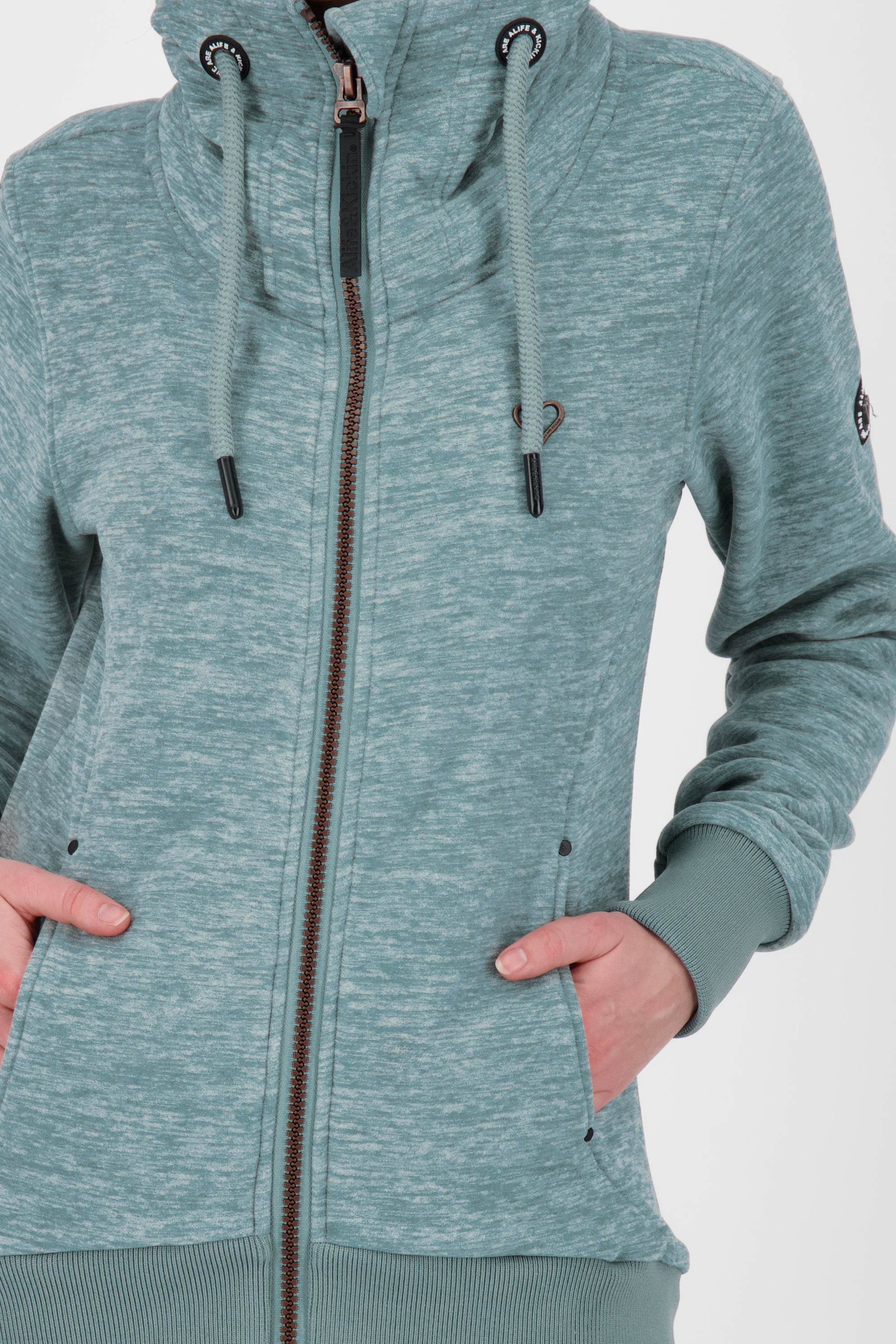 Kuschelig warme VivianAK F: Kurze Fleecejacke für Damen Grau