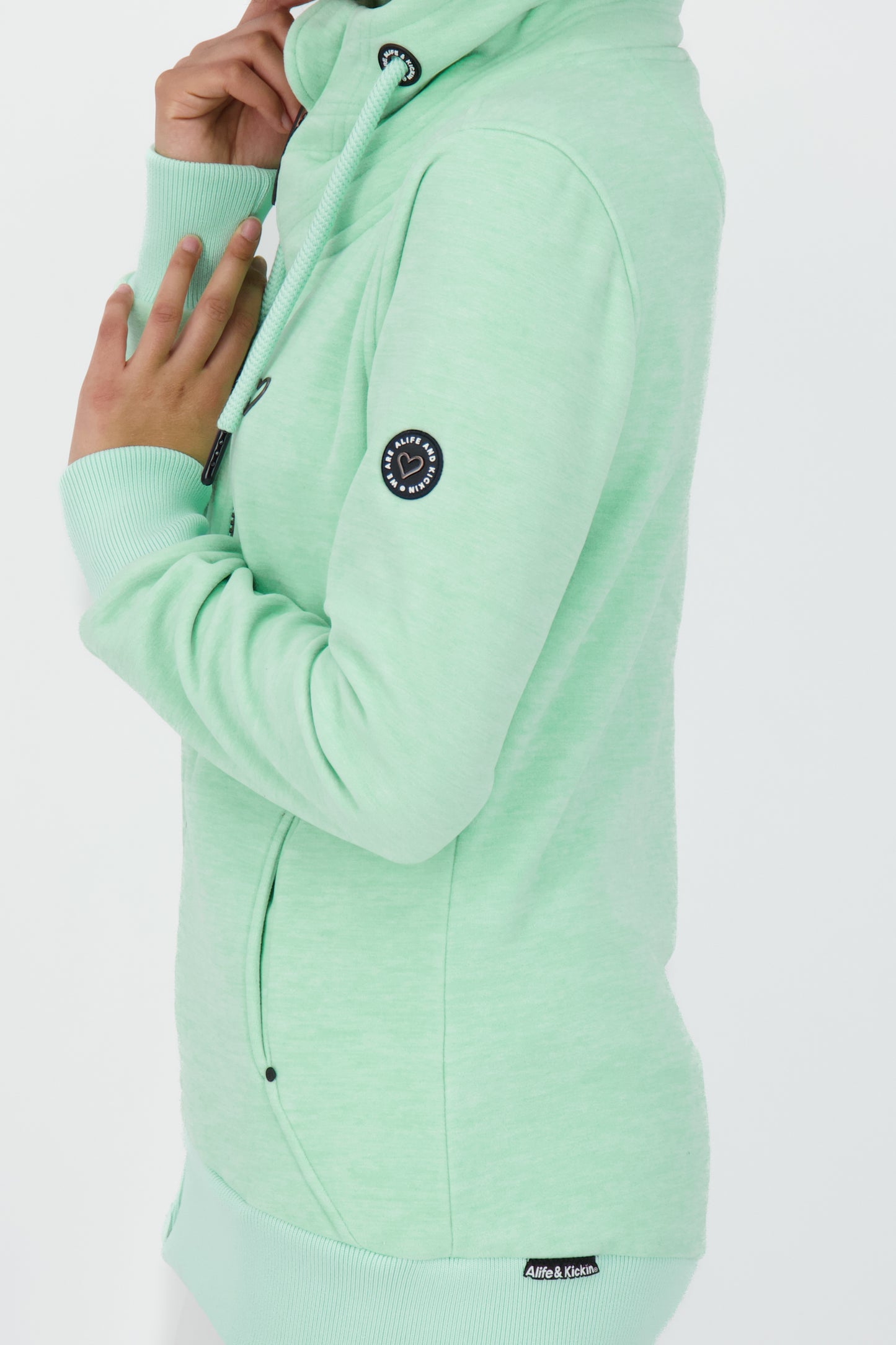 Kuschelig warme VivianAK F: Kurze Fleecejacke für Damen Hellgrün