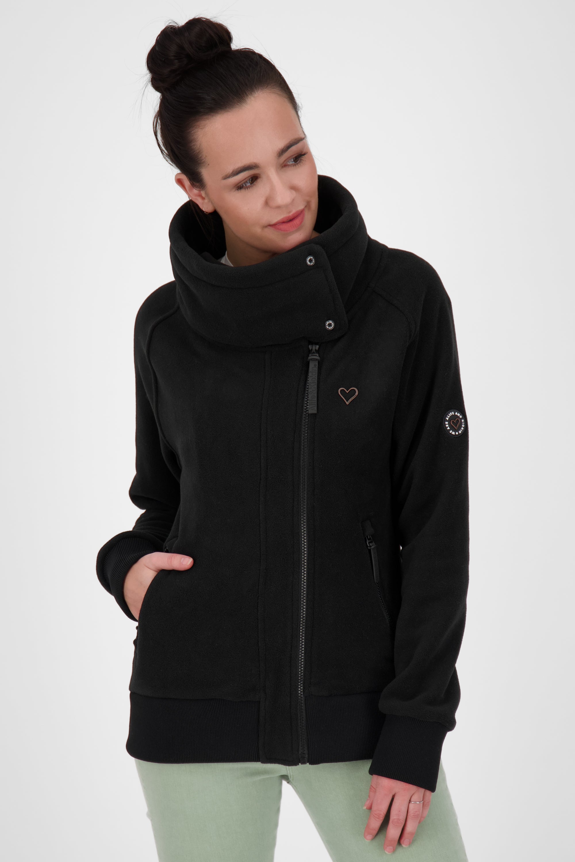 Stilvolle Damen-Fleecejacke MerritAK F Schwarz