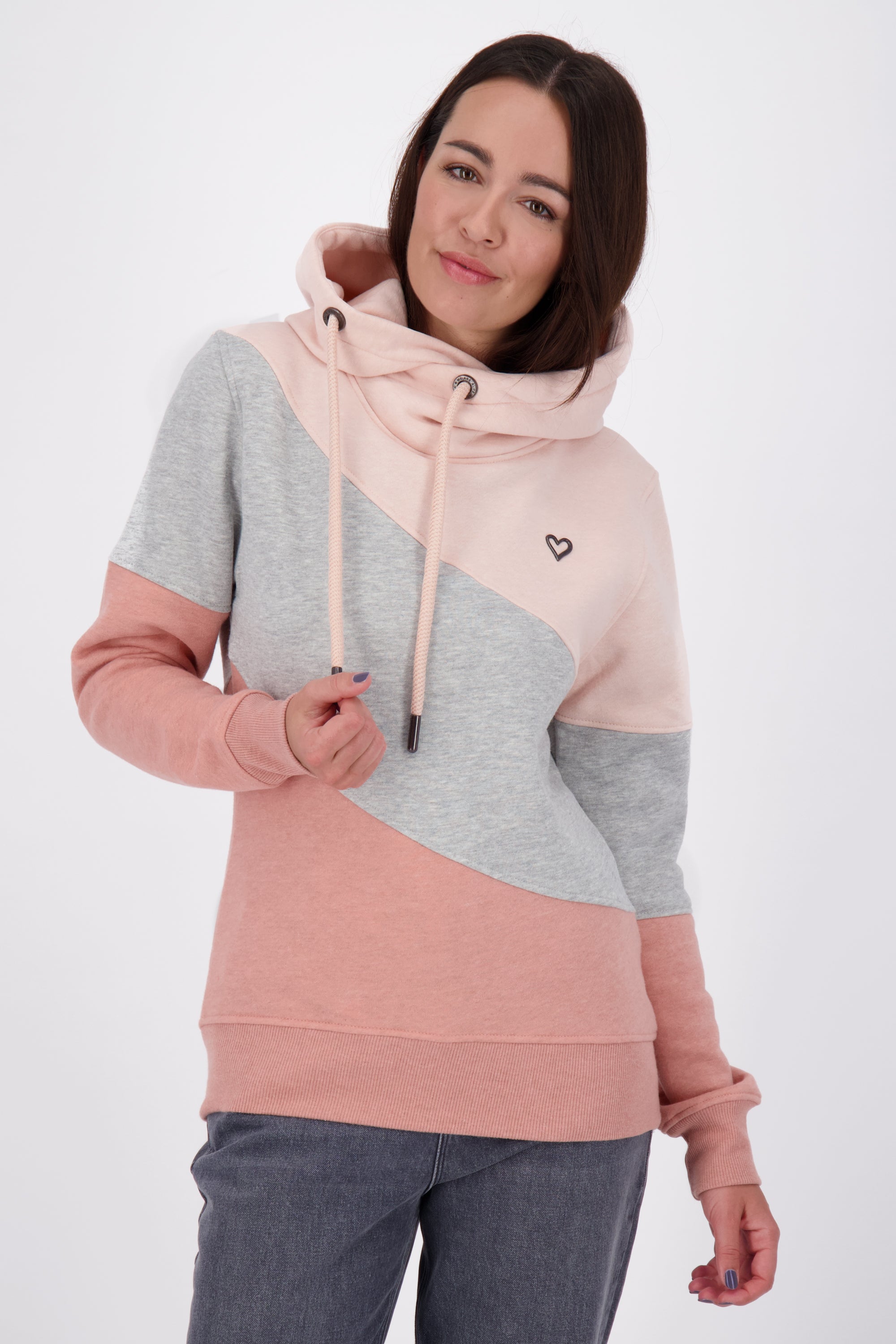 Dreifarbiges Kapuzensweatshirt StacyAK A Damen Rosa